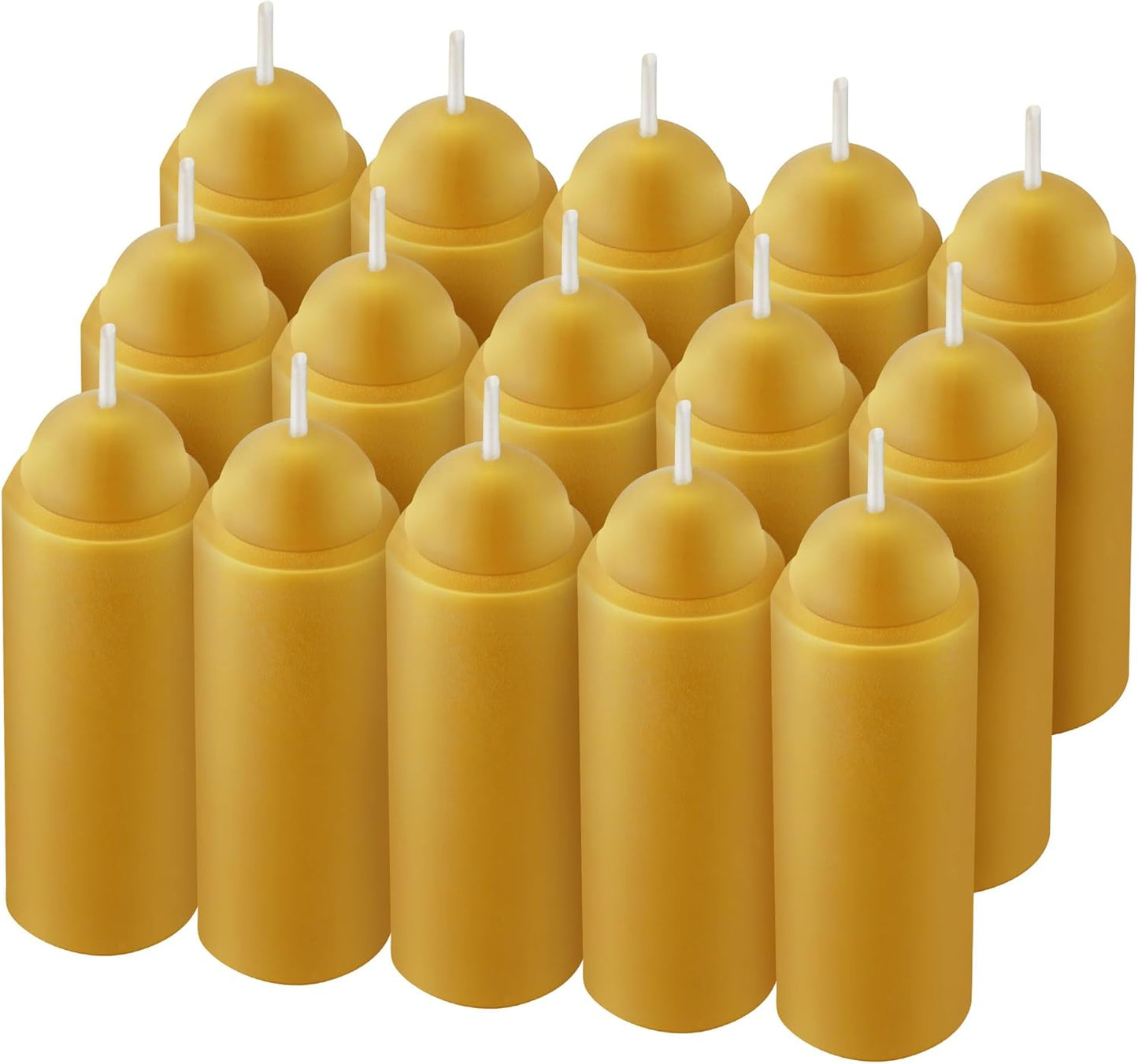 15 Pcs 15H Natural Beeswax Candles for Candle Lanterns, Emergency Candle for Outdoor Survival, Smokeless Long Lasting Bougie for Home Power Outages, Emergency, Survival(Yellow,Beeswax)