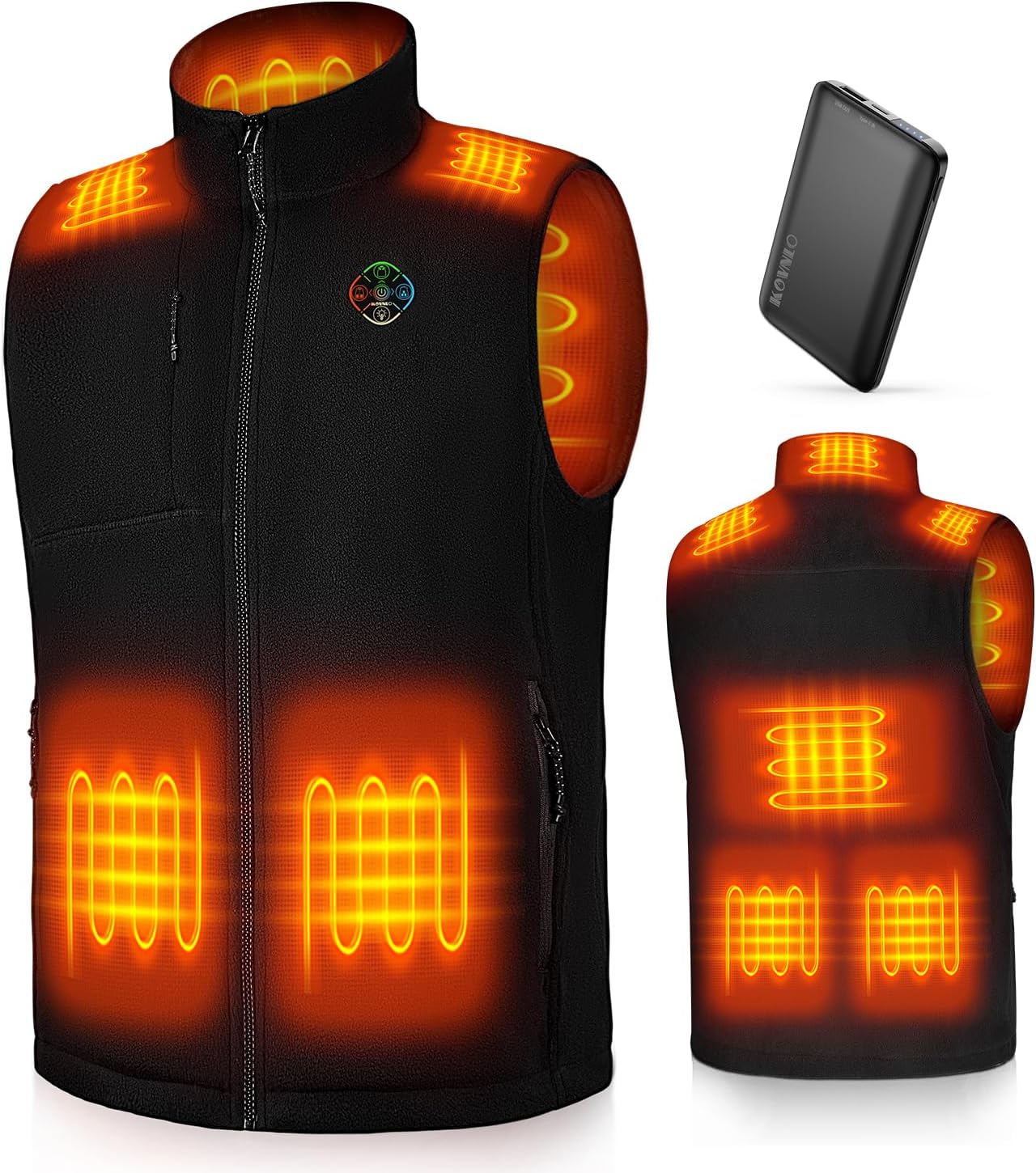 KOVNLO Heated Vest for Men with Battery Pack Included, Soft Fleece Smart Electric Lightweight Heated Jacket