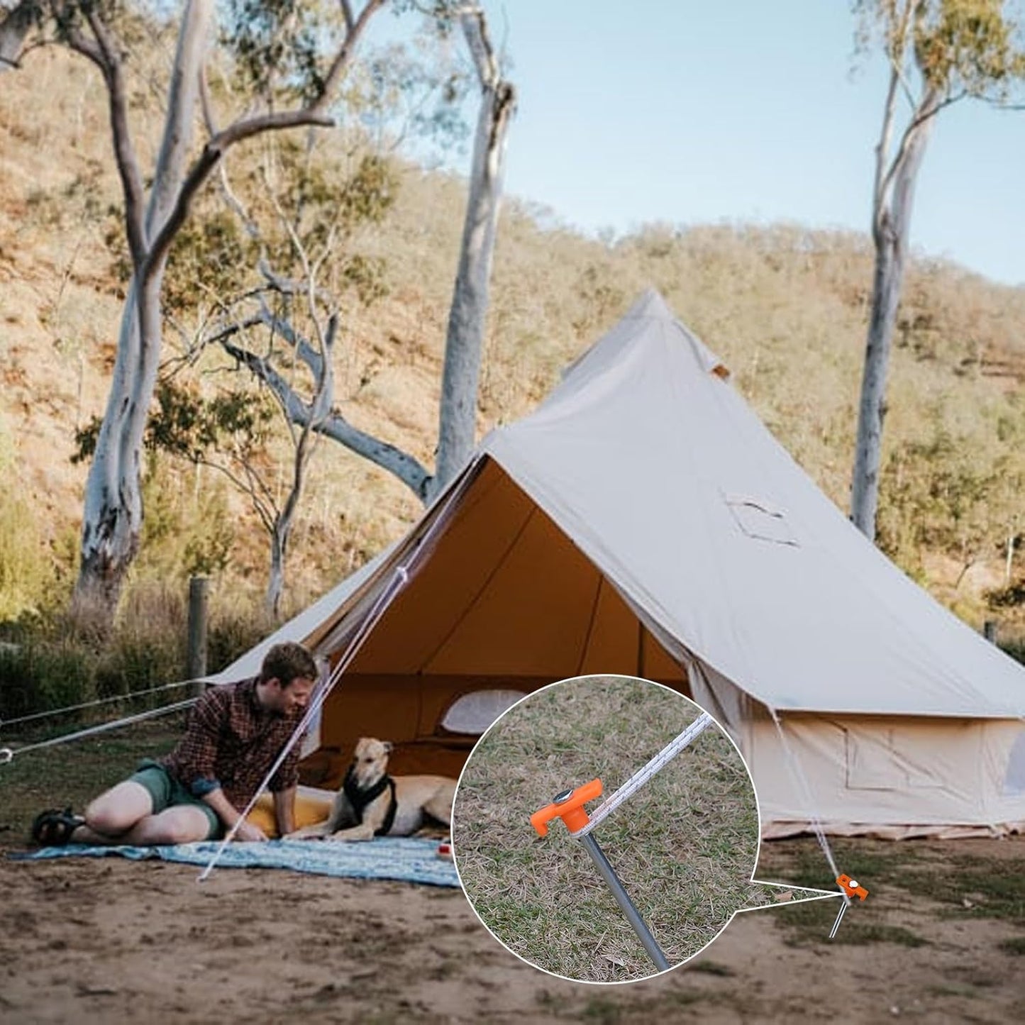 12PCS Tent Stakes,Camping Stakes,AVOFOREST 7.1Inch Non-Rust Metal Tent Pegs Ground Stakes Tent Spikes Camping,Hiking Orange