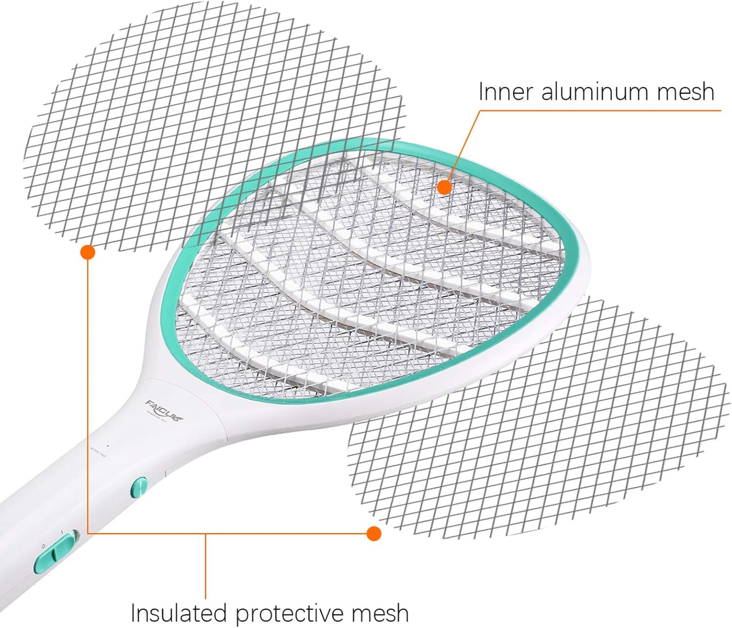 Faicuk 2 Pack Bug Zapper Racket Electric Fly Swatter