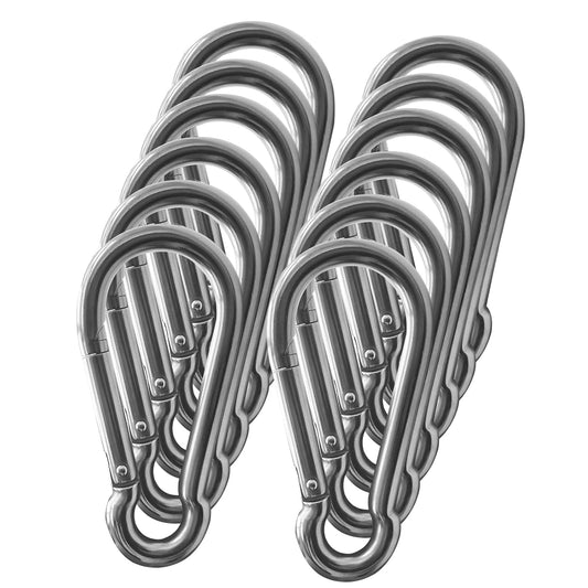 12Pack 5.5 Inch 12MM 1/2” Spring Snap Hook Carabiner Clips, Heavy Duty Large Chain Link Clip Hooks for Swing, Hammock, Gym, Outdoor – Carabiner Clips Heavy Duty for Boating, Fitness, Camping