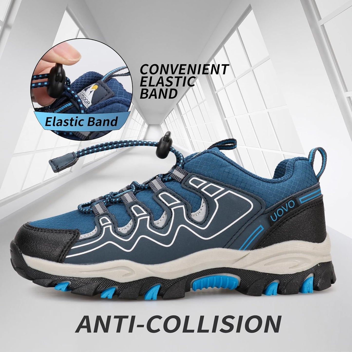 Kids Boys Running Shoes Waterproof Non-Slip Breathable Low-Top Outdoor Hiking Walking Sneakers (Little/Big Kids)