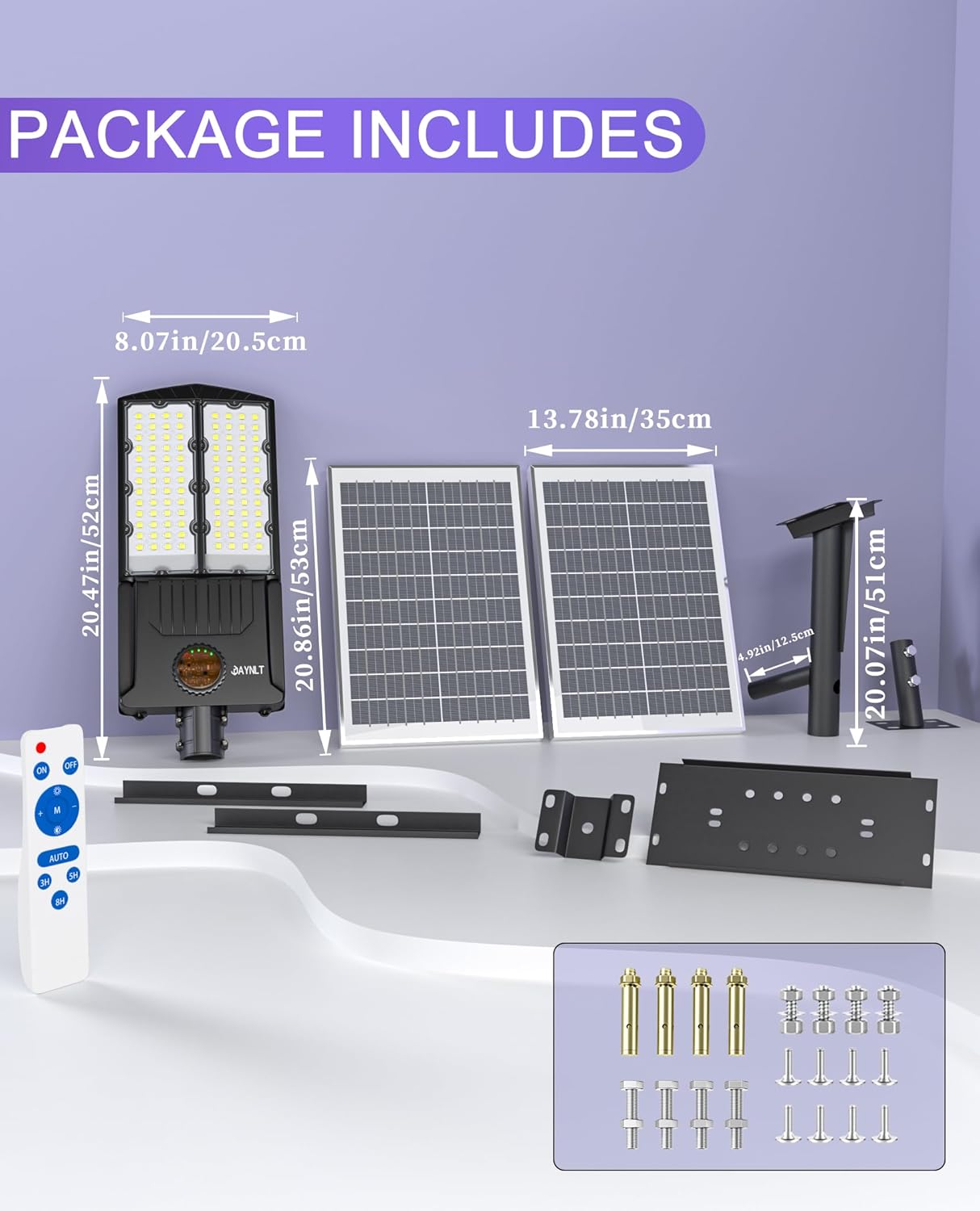 JAYNLT Y-10000W Solar Street Lights Outdoor,750000LM 6500K Bright Parking Lot Lights Commercial,Split Flood Lights Solar Powered,IP67 Waterproof Solar Security Lamps for Backyard,Driveway