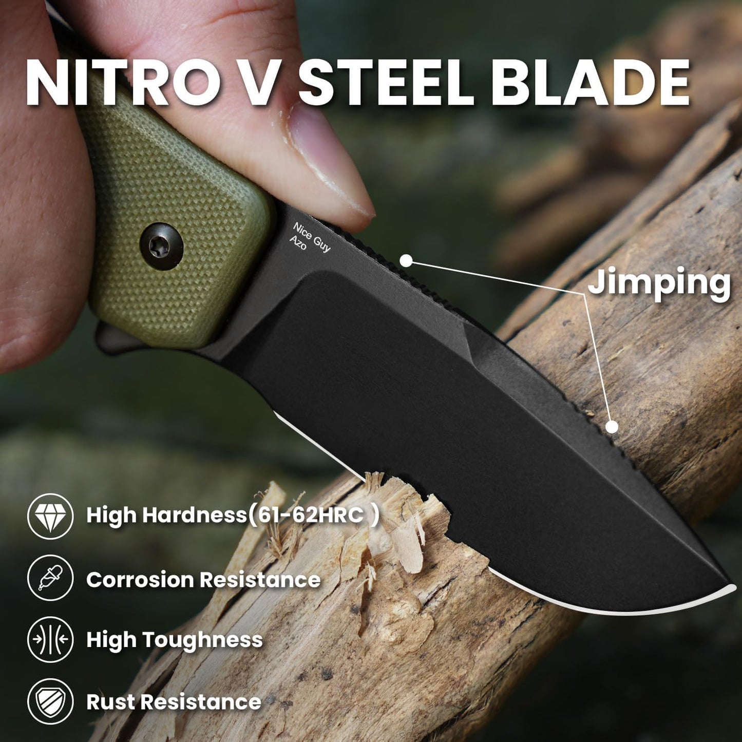 Kizer Nice Guy Folding Knife, 2.84" Nitro V Blade, Lightweight Camping and Hiking Knife, G10 Handle, Liner Lock Flipper V3011A1