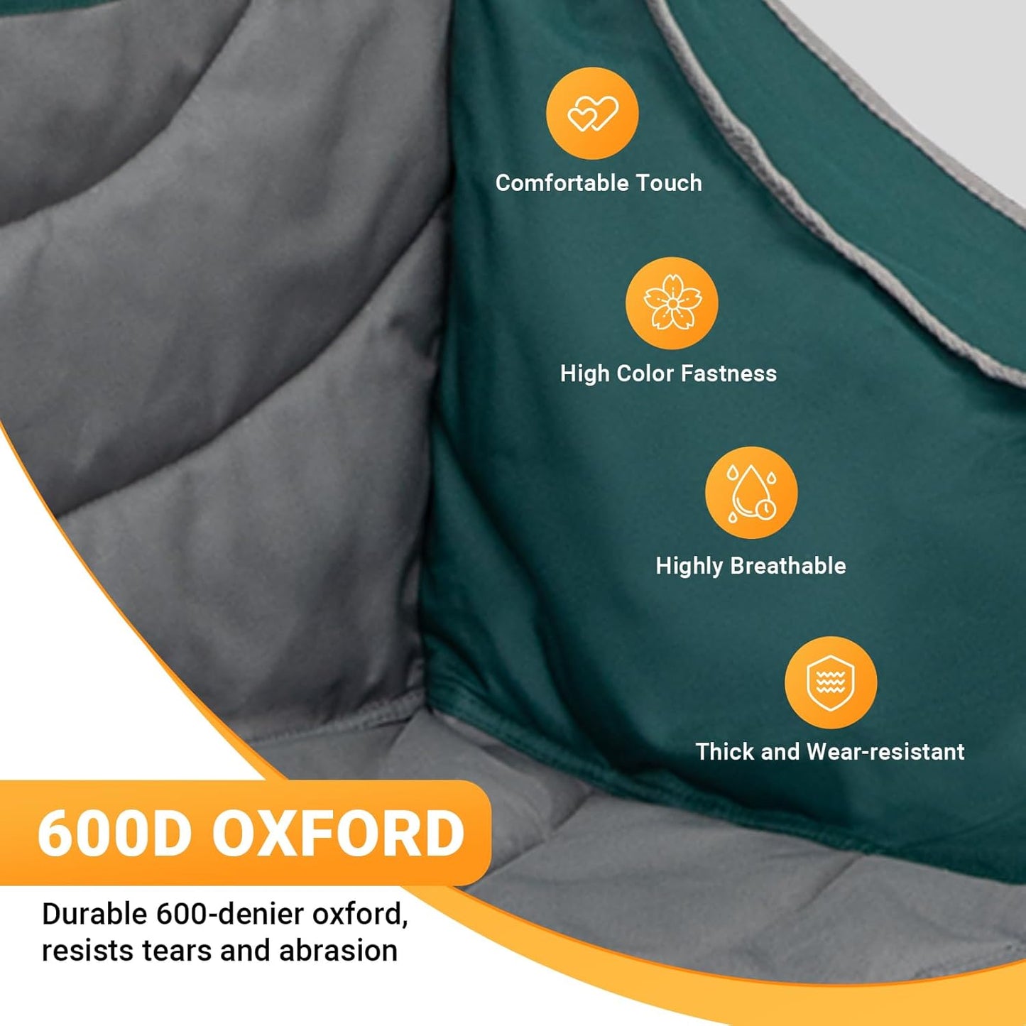 KingCamp 3 Person Camping Chair, Oversized 660lbs Heavy Duty Loveseat for Adults Portable Folding XL 2 Person Couch Padded Comfortable Three Seat with Cup Holder for Outdoor Lawn Backyard, Green/Grey