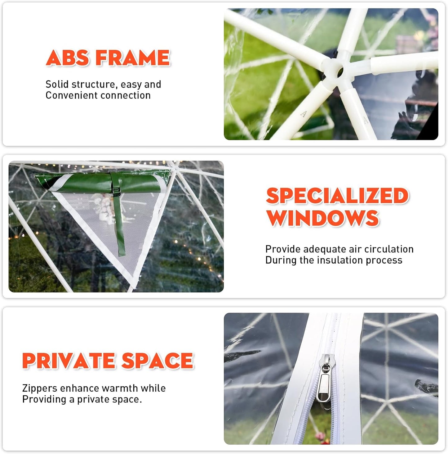 12 x 7.2 FT Garden Dome Tent, Outdoor TPU Greenhouse for 4-8 Person, Greenhouse Garden Tent with Window, Waterproof Clear Dome Tent Suitable for Camping, Party, Wedding, Christmas