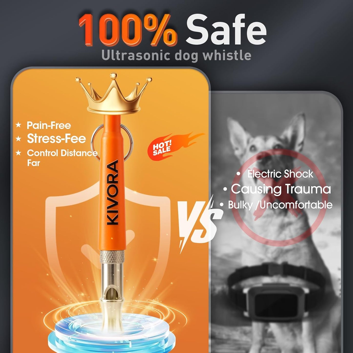 KIVORA 4 Pack Dog Whistle to Stop Barking Neighbors Dog,304 Stainless Steel Adjustable Ultrasonic Silent Dog Training Whistle for Recall & Bark Control,Professional Whistle Suitable for All Dogs