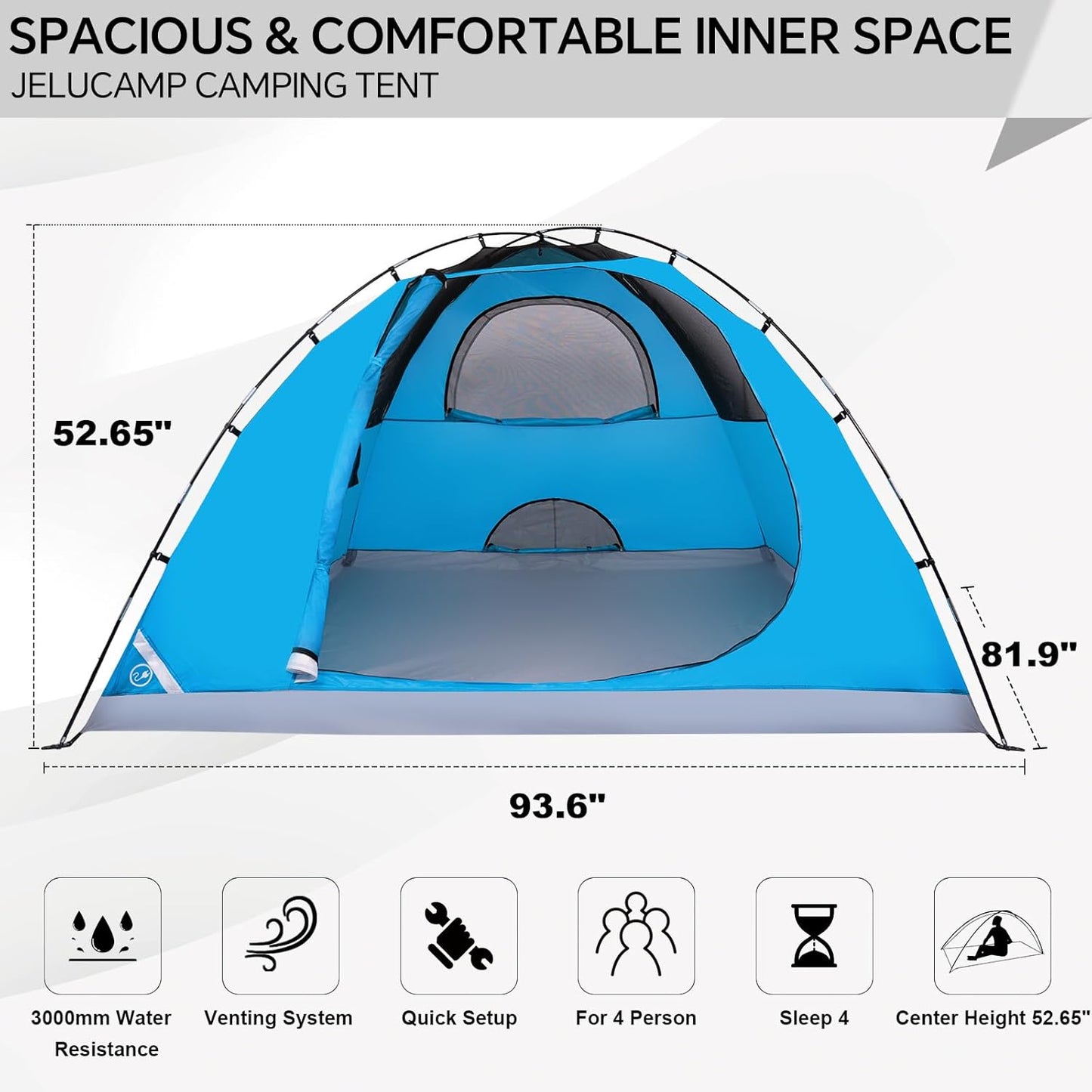 1/2/4/5/6 Person Dome Tents for Camping, Lightweight Portable Backpacking Tent, Small Easy Set Up Outdoor Waterproof Camping Hiking Tent for Adults
