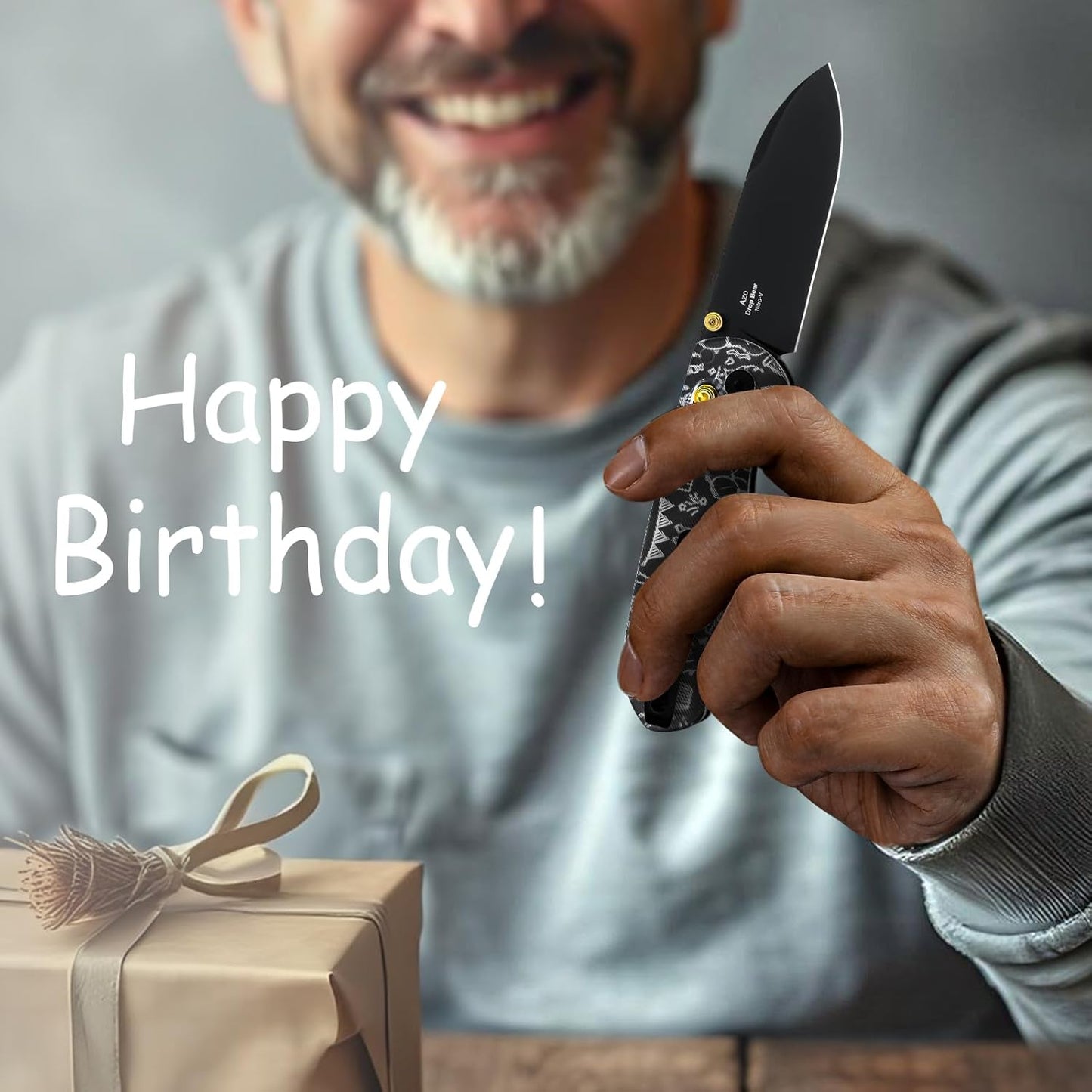 Kizer Drop Bear EDC Pocket Knife, 2.97” Nitro-V Blade Acrylic Handle Folding Knife, Birthday Gift for Father Mother Friends, Clutch Lock EDC Knives for Men Women V3619A13