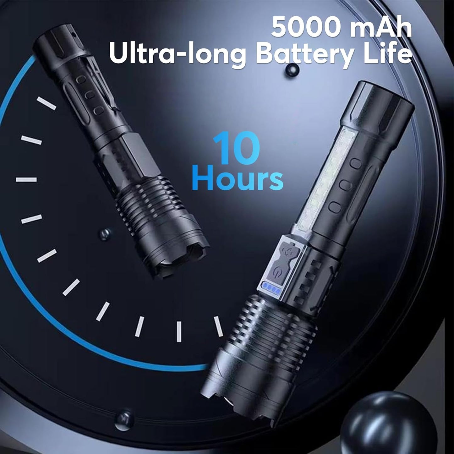 JIJ Flashlight 3 Pack, Rechargeable Flashlights High Lumens, 7 Modes LED Flashlight with IP67 Waterproof, Adjustable Handheld Tactical Flashlight for Camping, Home Emergency, Outdoor