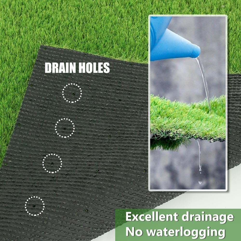 13FT x 72FT Artificial Turf 1.38inch Simulated Synthetic Fake Grass with Drainage Holes, Reusable Grass Urinal for Dogs, Backyard Lawn Rug Doormat Decorations, Custom