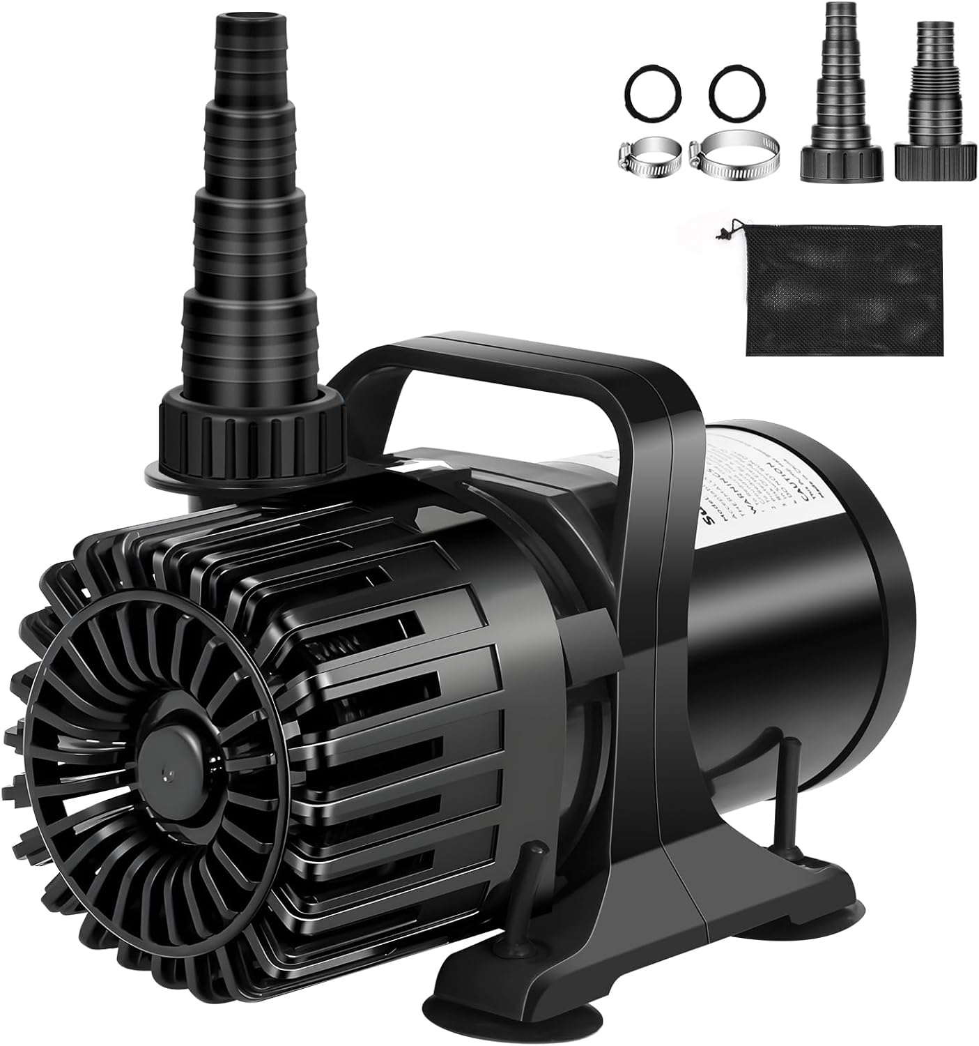 150W 3200 GPH Submersible Pond Pump for Outdoor Ponds & Water Gardens, Pond Waterfall Pump with 180° Adjustable Outlet, Barrier Bag, 20FT Power Cord, Ultra-Quiet Fountain Pump, UL Listed