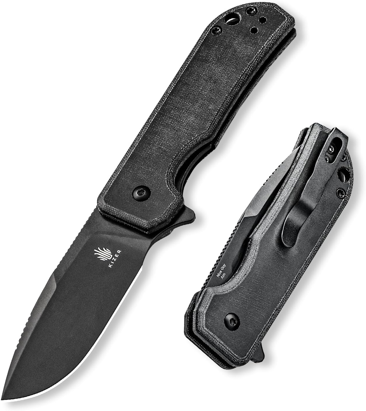 Kizer Nice Guy Pocket Folding Knife, 2.84" Nitro V Blade, Lightweight Sharp Camping and Hiking Knife, Comfort Micarta Handle, Liner Lock Flipper Knife V3011A3
