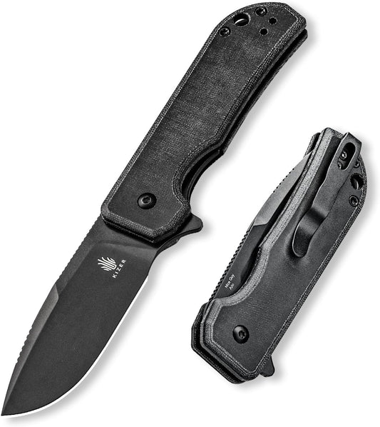 Kizer Nice Guy Pocket Folding Knife, 2.84" Nitro V Blade, Lightweight Sharp Camping and Hiking Knife, Comfort Micarta Handle, Liner Lock Flipper Knife V3011A3