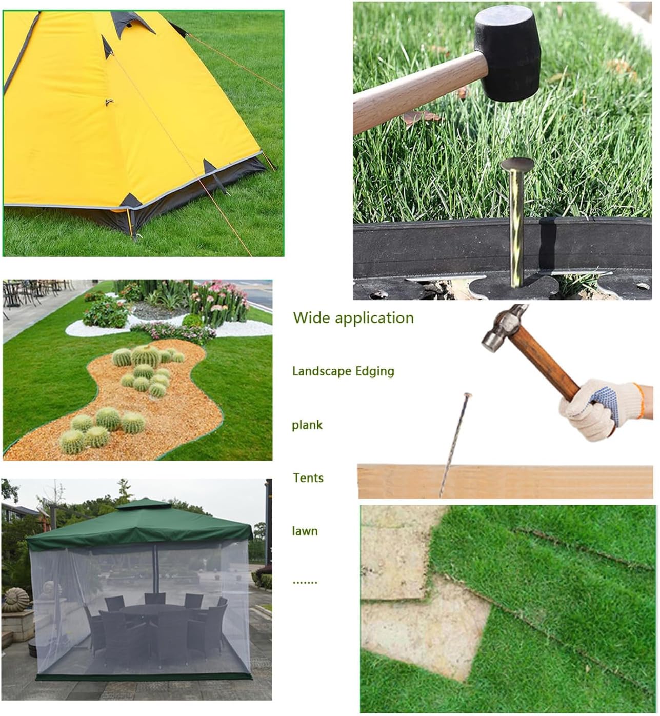 140 Pcs 6-Inch Landscape Stakes, Spiral Metal Galvanized Landscape Spikes, Garden Nails for Artificial Turf, Paver Edging, Weed Barrier, Carpentry and More