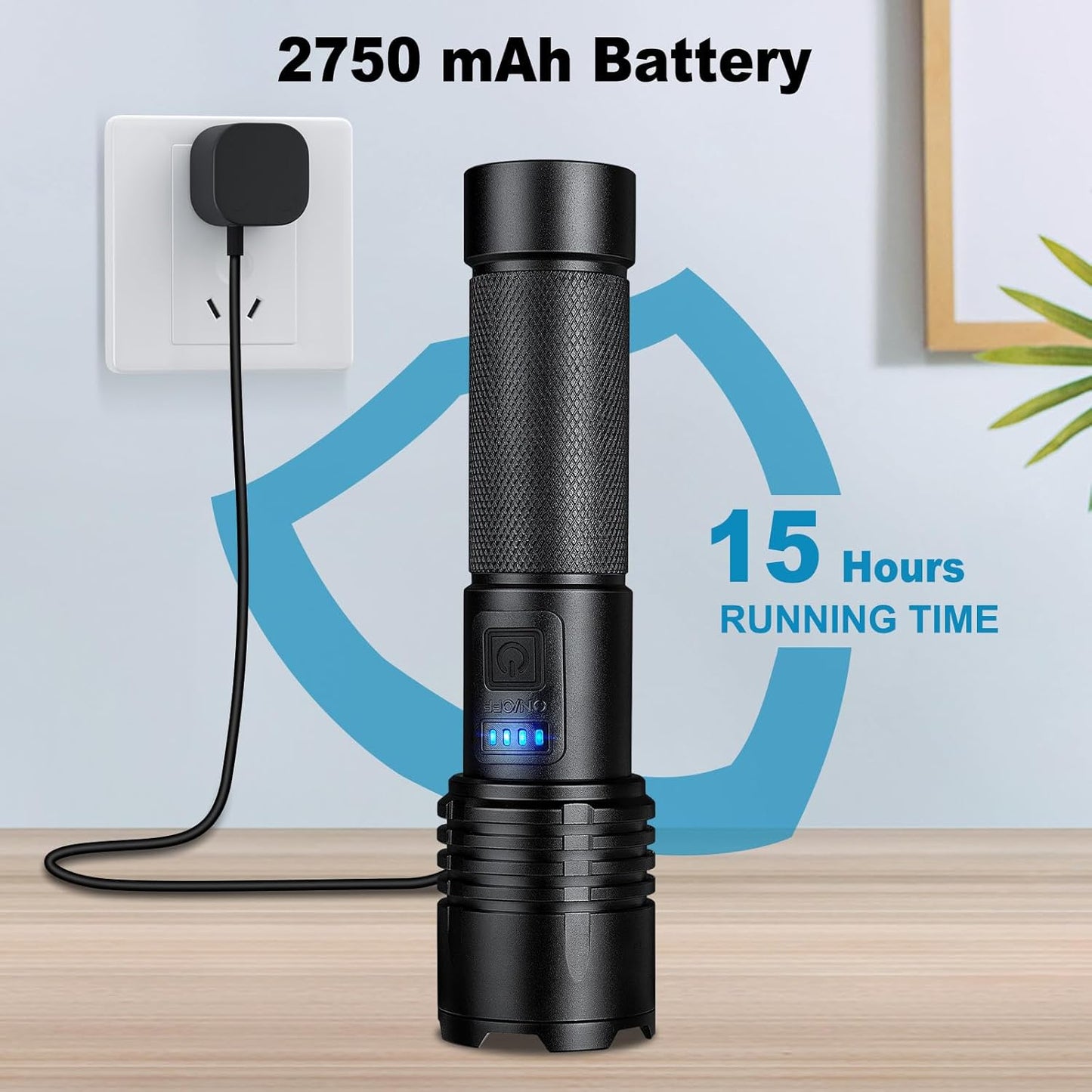 KINGCAESAR 3 Pack Rechargeable Flashlights 90,000 High Lumens, Super Bright LED Flash Light with 3 Light Modes, High Power Flashlight with Charging Cables, IPX7 Waterproof for Camping, Outdoor, Home