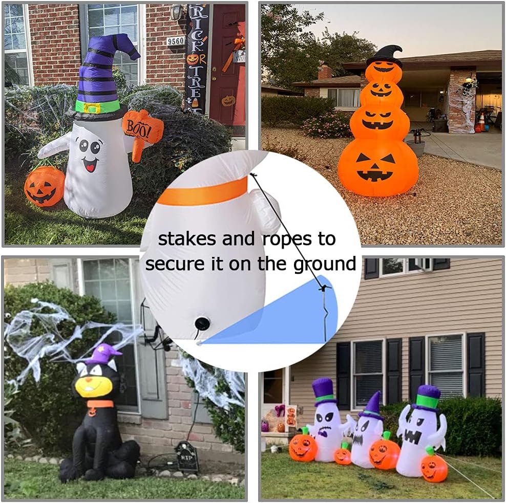 12 Pack Replacement 6.5ft Tethers and Aluminum Metal Stakes Tie Down Rope Strings Halloween Christmas Xmas Blow Up Inflatable Spikes Outdoor Holiday Yard Garden Lawn Decoration Camping Tent