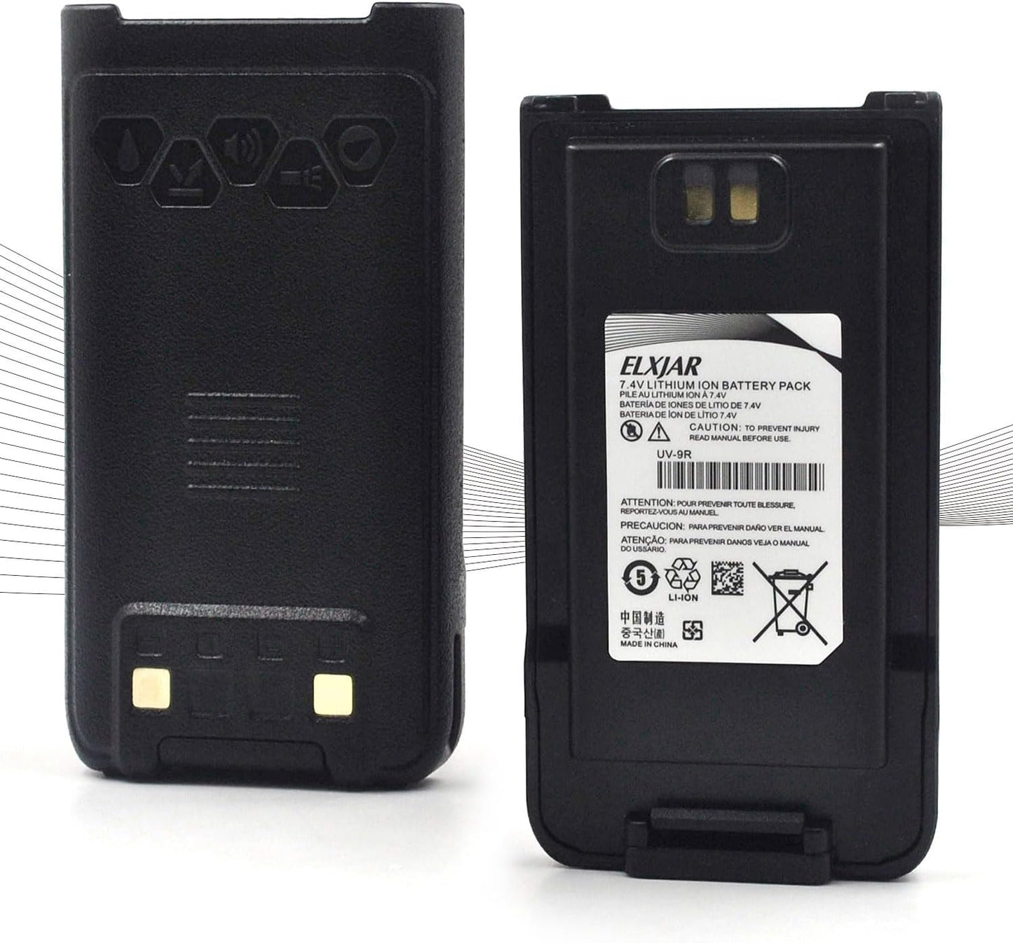 (2-Pack) 7.4V 2000mAh Li-ion Replacement Battery Compatible with Baofeng UV-9R UV-9R Plus Two Way Radio (UV-9R T56)