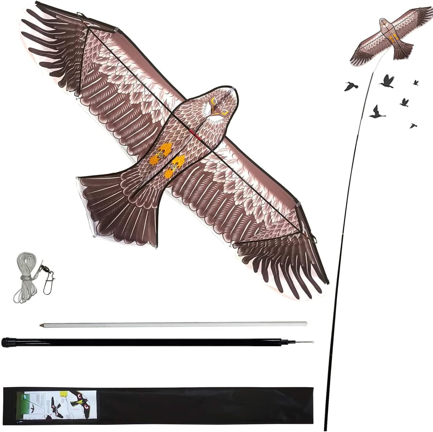 eyijklzo Bird Scarer Flying Kite Crops Farm Flying Bird Hawk Flying Kite