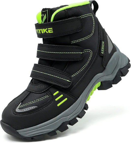 JMFCHI Kids Hiking Boots Boys Girls Outdoor Walking Climbing Sneaker Comfortable Non-slip Snow Shoes Hiker Boot Antiskid Steel Buckle Sole