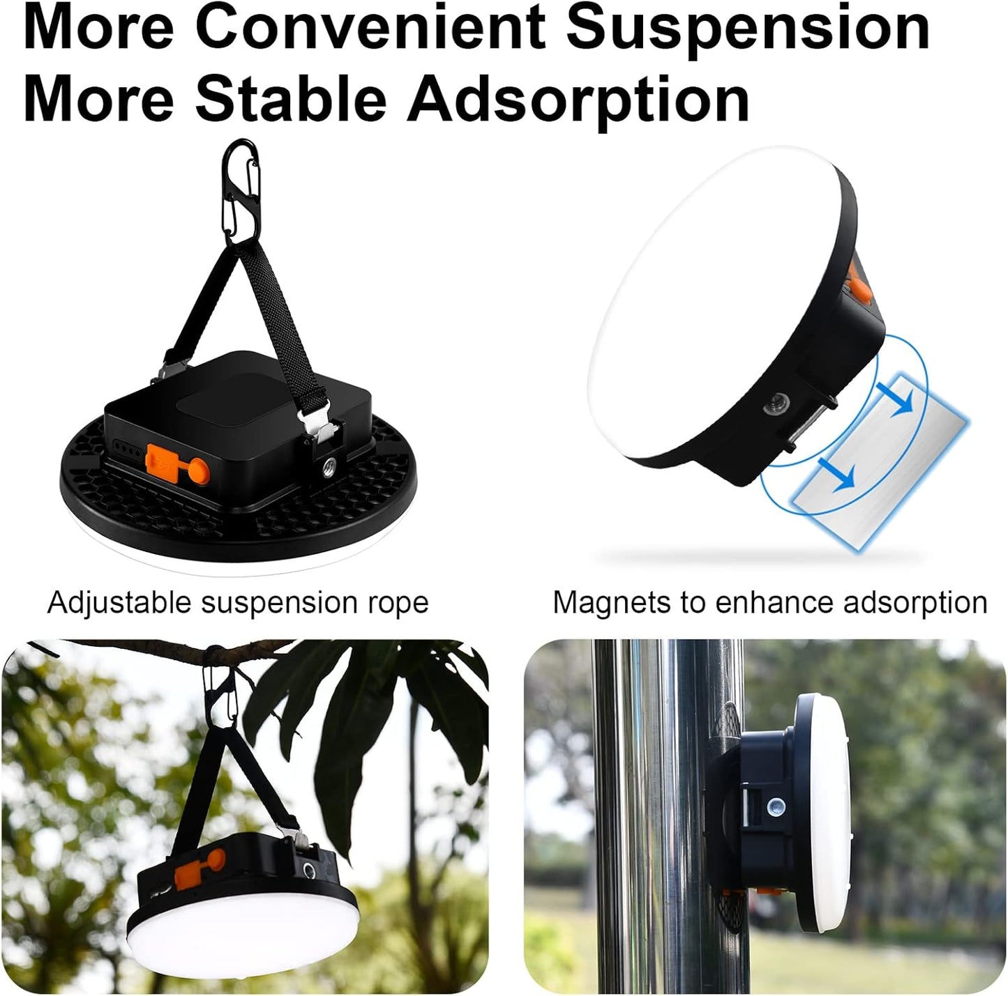 16500mAh 60W Rechargeable Camping Light 3000LM 2700/4000/6500K LED Camping Lantern Portable IP65 Waterproof Tent Lights Power Failur