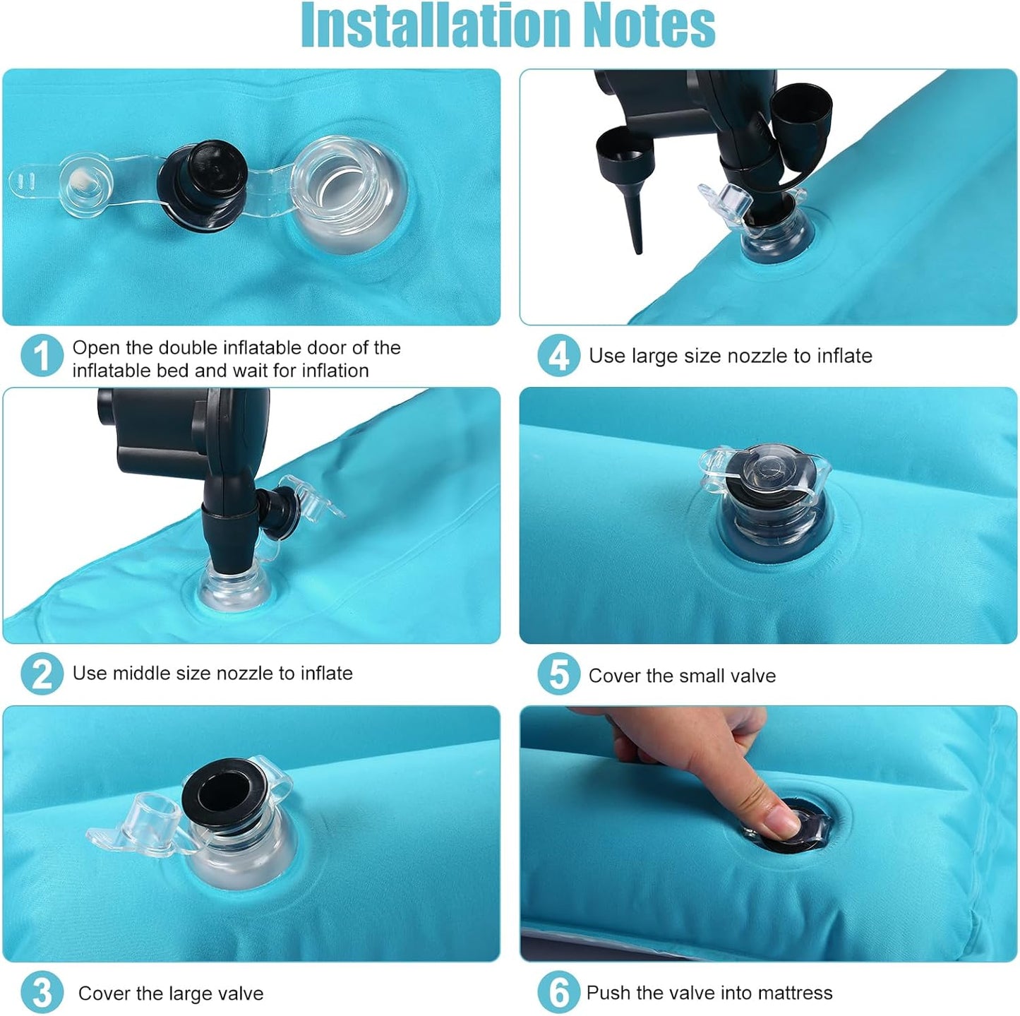 KMZ SUV Air Mattress Double-Sided Car Mattress Camping Bed Inflatable Bed with Electric Pump for SUV Trunk and Rear Seat - Gray and Blue (Without Pillows)