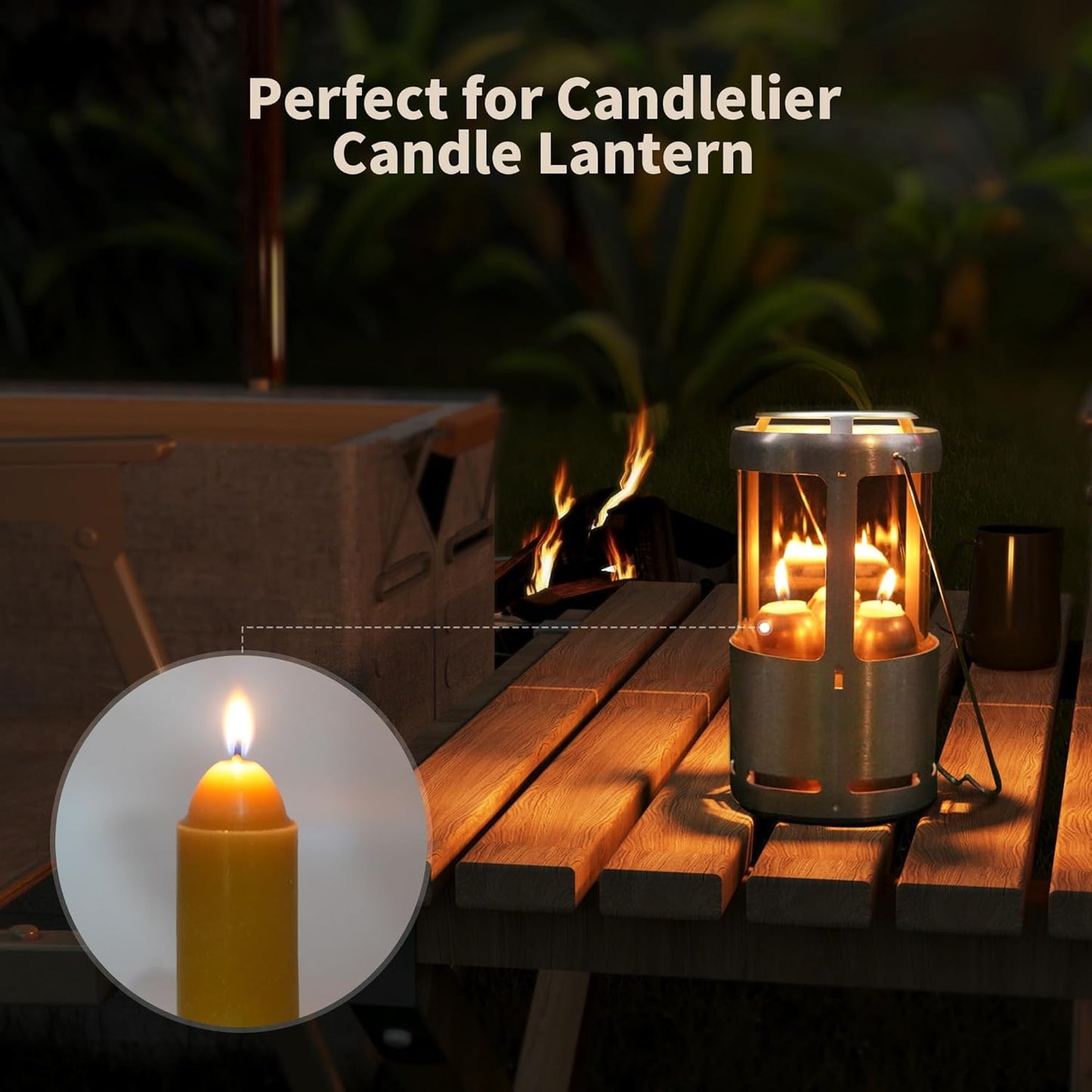 15-Hour Natural Beeswax Candles Compatible with Candle Lanterns - Smokeless Clean Long Lasting Burning for Outdoor, Camping, Emergency, Survival Emergency Preparedness- 20Pack