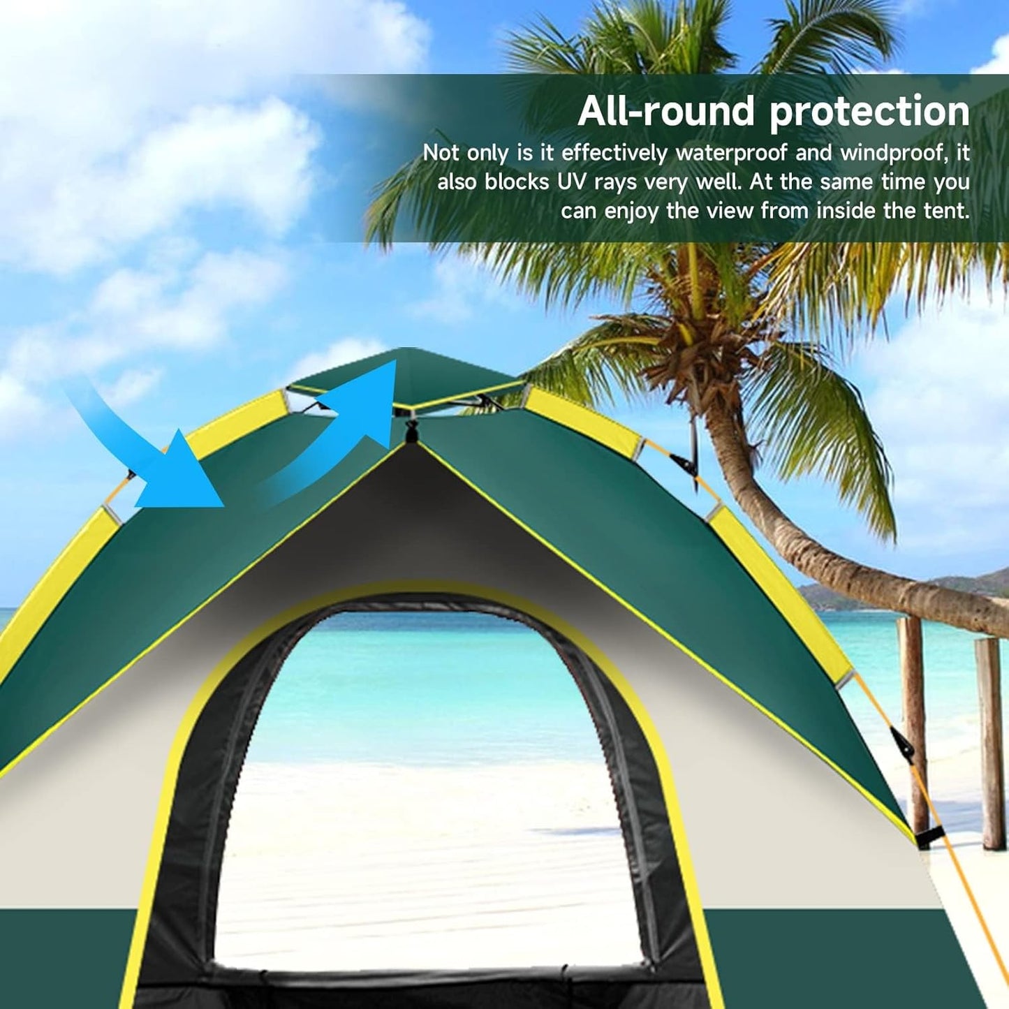 KOMCLUB Camping Tent Tents for Family Camp Tent Waterproof Windproof Outdoor for Backpacking Hiking Easy Setup with Storage Bag