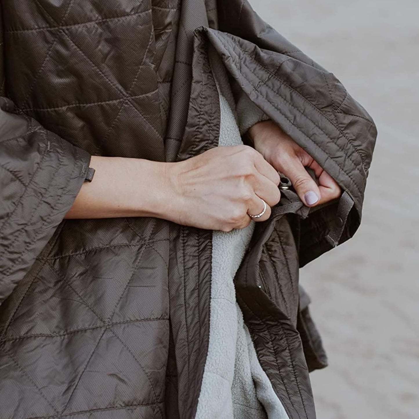 KAMMOK Field Blanket - Microfleece, Water Resistant, Portable, Durable, Indoor/Outdoor Camp Blanket (84 in × 50 in) - Granite Gray