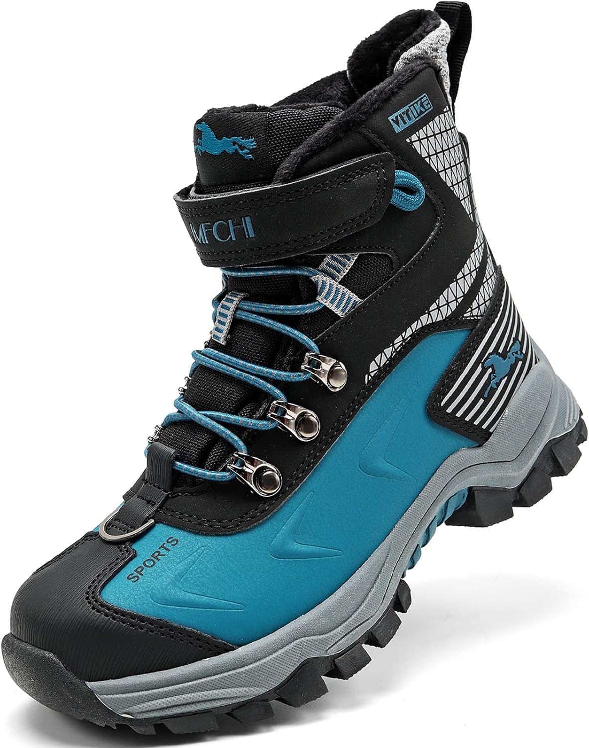 JMFCHI Kids Hiking Boots Boys Girls Outdoor Walking Climbing Sneaker Comfortable Non-slip Snow Shoes Hiker Boot Antiskid Steel Buckle Sole