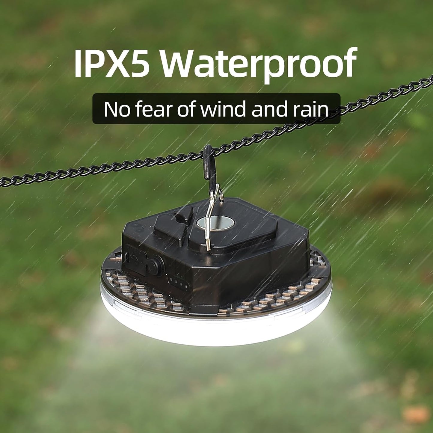 12000mAh (45W) Camping Hanging Tent Light Emergency Power Outage Lantern Home Use 4000LM 3 Modes IPX5 Waterproof Outdoor Walking Rock Climbing Work Rechargeable Camping Light