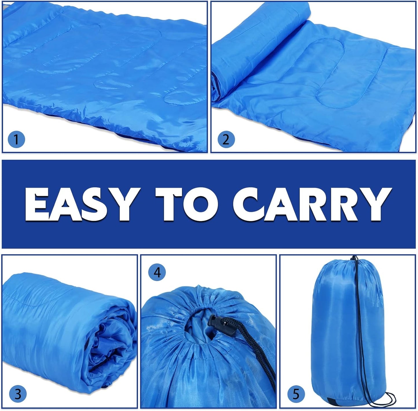 Junkin 12 Pcs Camping Sleeping Bag Bulk for Adults Homeless 4 Seasons Cold Warm Weather Sleeping Bags Waterproof Lightweight with Compression Sack for Hiking Travel Outdoor (Multicolor)