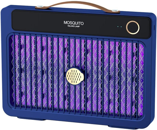 Portable Mosquito Killer Lamp with 4000mAh Rechargeable Battery, Indoor and Outdoor Use, Silent Bug Zapper, Cordless Electric Mosquito Trap for Camping, Home, and Travel (Blue)