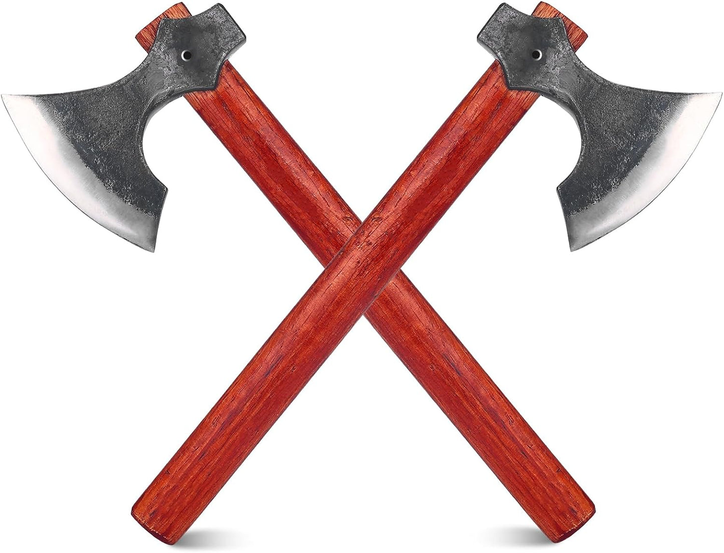 16" Throwing Axe Set with Beech Wood Handle, Professional Throwing Hatchet Set of Two, Viking Style Throwing Tomahawks with Steel Wedge for Adults' Competition and Outdoor Recreation, Red