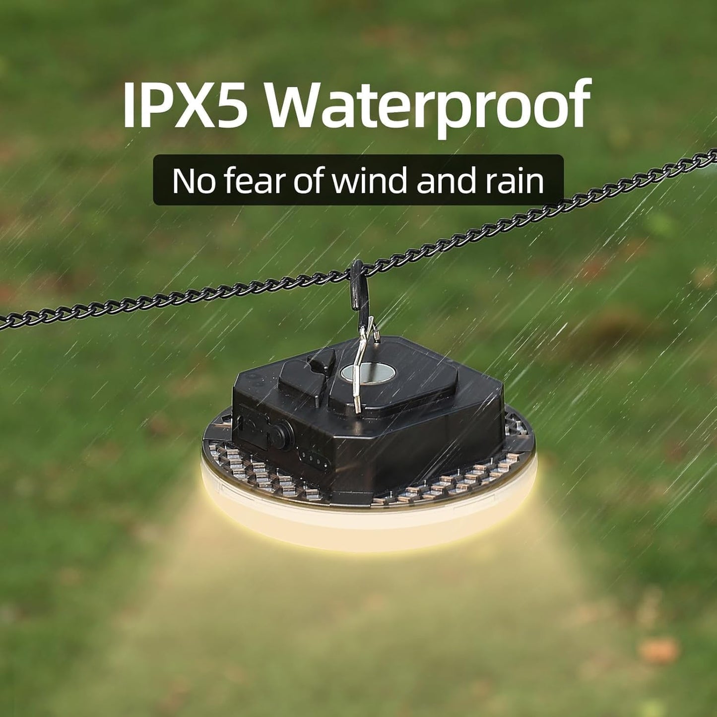 12000mAh (45W) Camping Hanging Tent Light Emergency Power Outage Lantern Home Use 4000LM 3 Modes IPX5 Waterproof Outdoor Walking Rock Climbing Work Rechargeable Camping Light