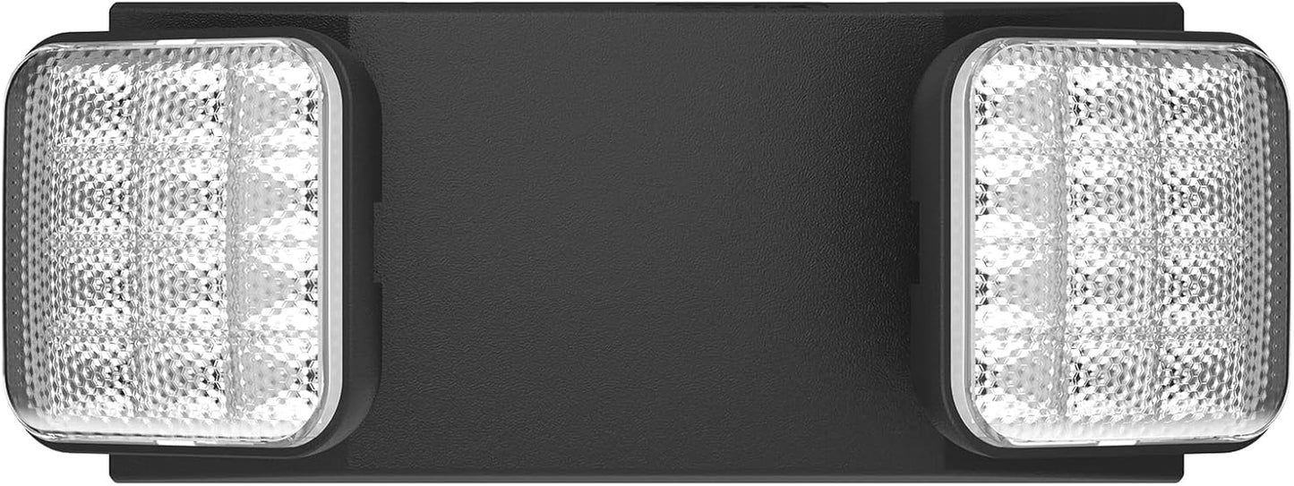 1 Pack Black Led Exit Sign with Emergency Lights &Battery Backup -Adjustable Hardwired 2 LED Head-UL Certified-120-277VAC/Commercial Emergency Lights Fixtures for Home/Business.