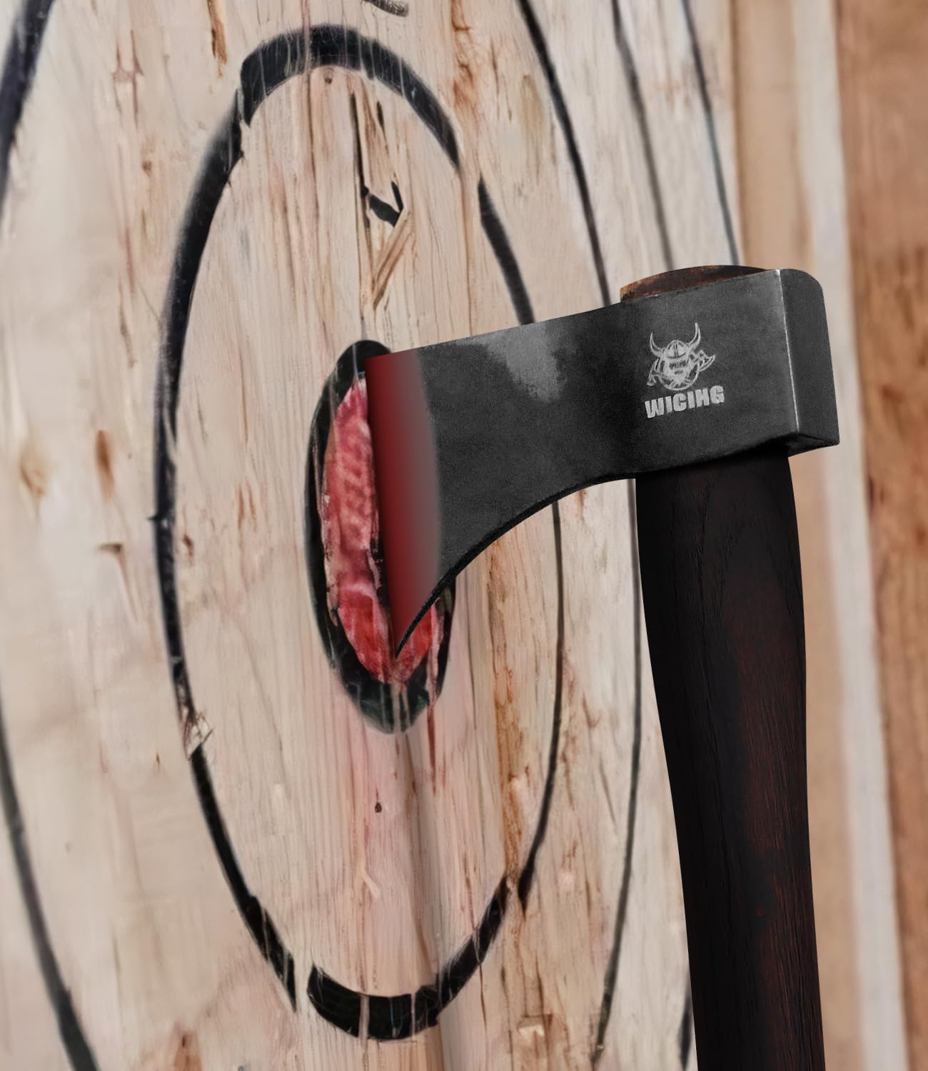 15.7" Competition Axes, 1065 Manganese Steel Throwing Hatchet Beech Wood Handle for Axe Throwing - 3 Pack