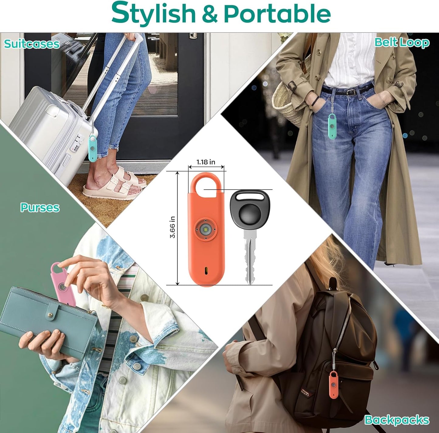 140dB Personal Safety Alarm for Women, 9 Pack Safe Alarm Protection Keychain with Strobe Light & Low Battery Notice, Security Siren Self Defense for Kids Seniors College Girls