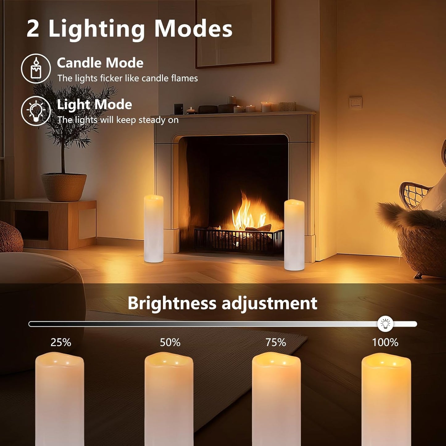 Kimjo 14" x 4" Large Outdoor Candles with Remote: Battery Operated LED Flameless Candles with Timer - Realistic Fake Waterproof Flickering Pillar Candles for Patio Porch Lanterns (White 2 Pack)