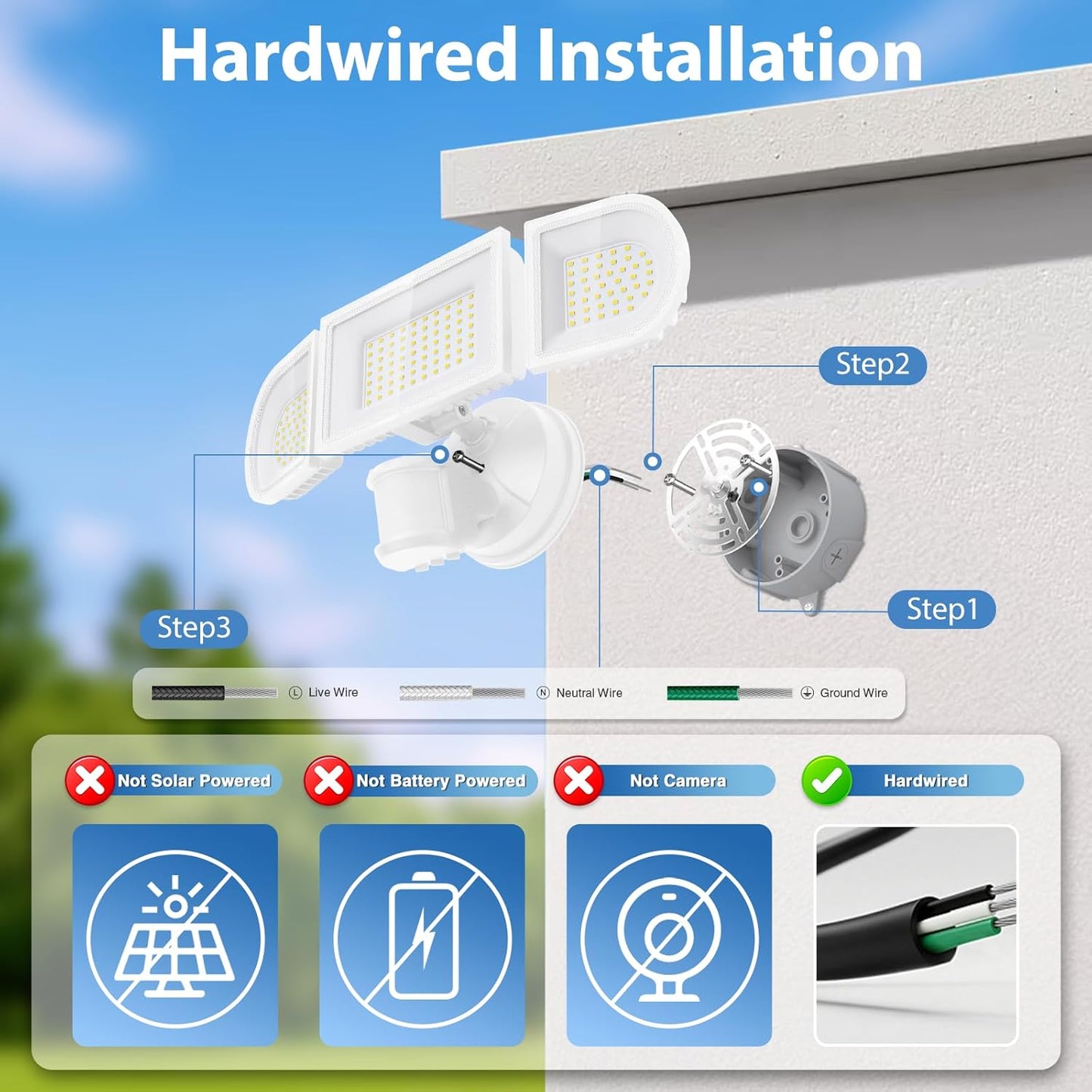 150W Motion Sensor Lights Outdoor for Outside, 15000LM LED Flood Lights Outdoor Wired Dusk to Dawn, Exterior Security Floodlight Fixture Waterproof IP65, Outdoor Lighting for House, Garage