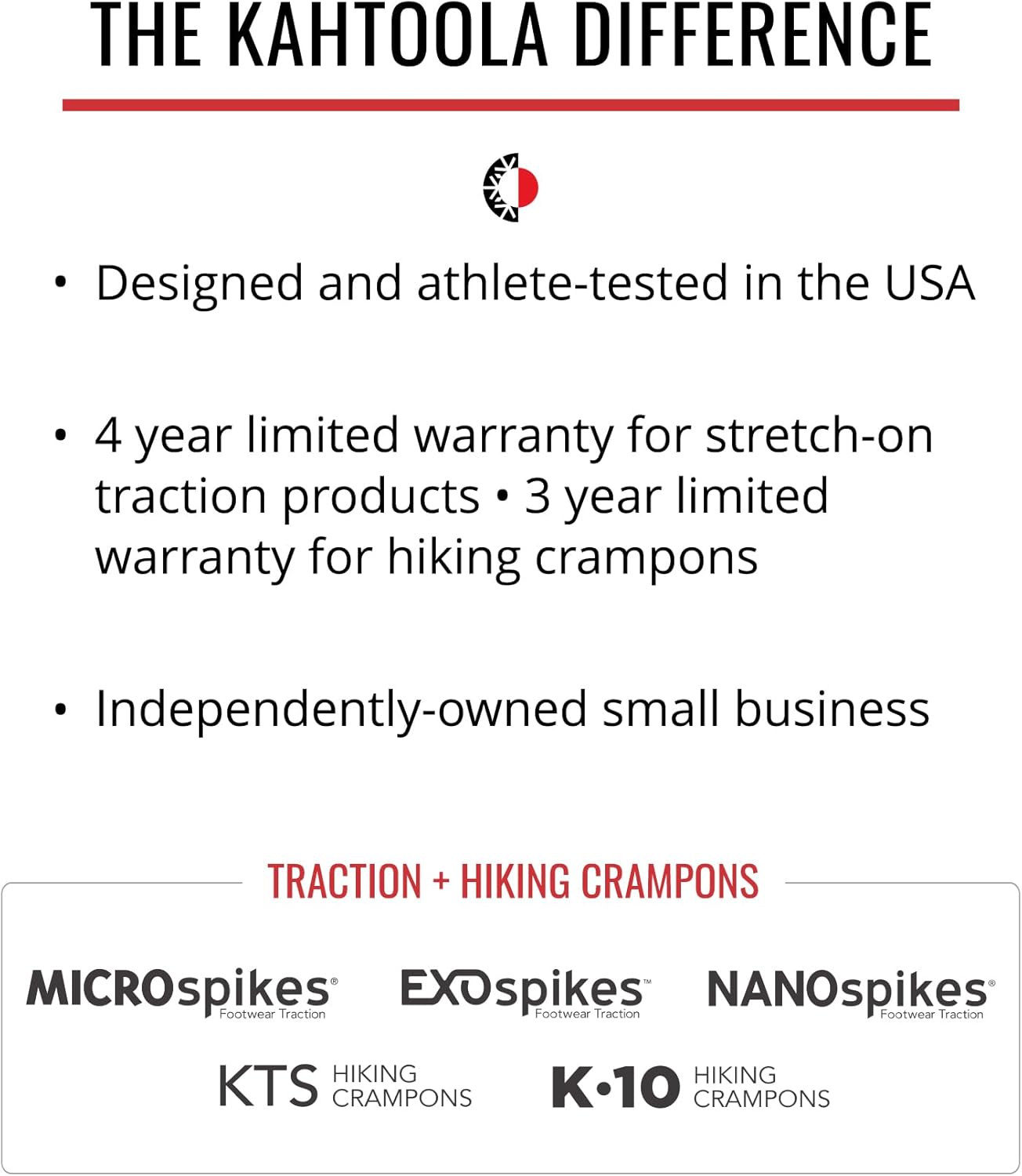 Kahtoola EXOspikes Footwear Traction for Winter Hiking & Running in Snow, Ice & Rocky Terrain