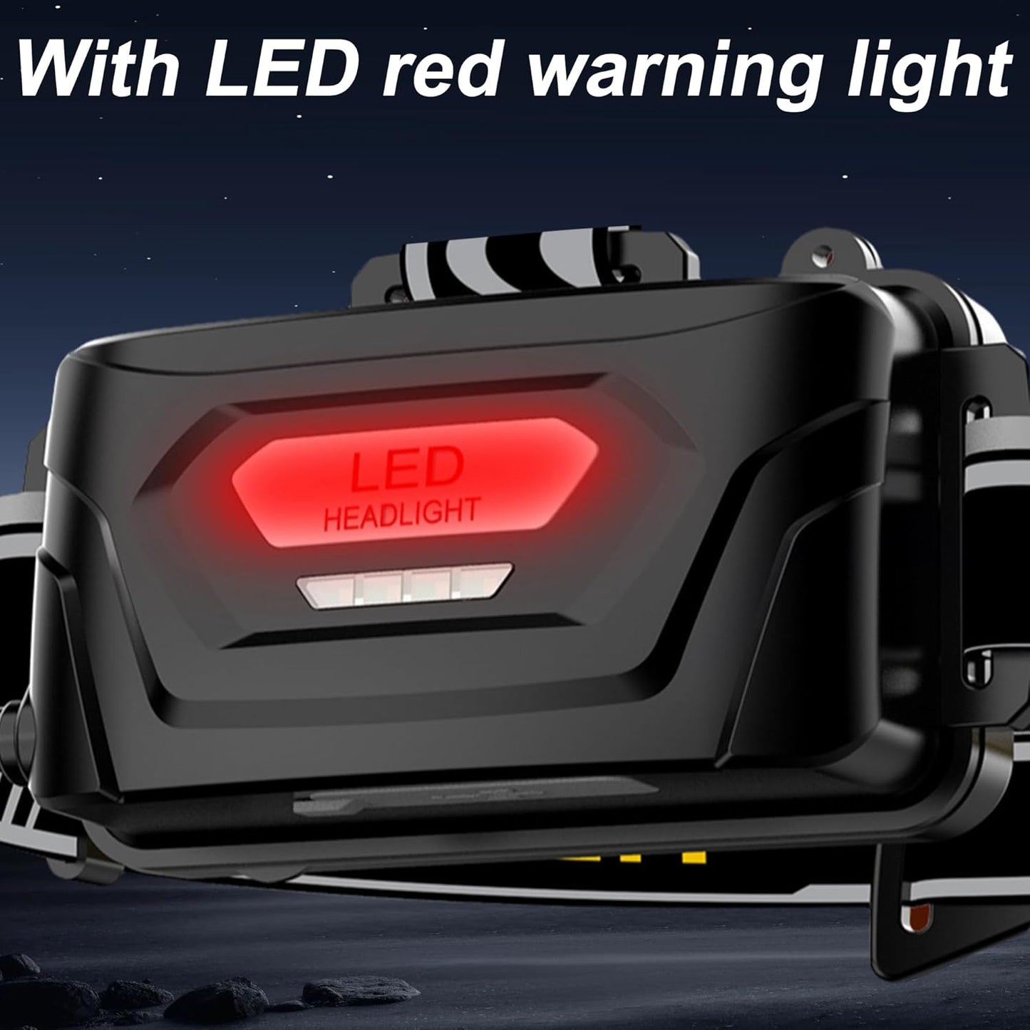 1200LM Headlamp Rechargeable, 3Modes Led HeadLamps, Lightweight, Waterproof & Smart Gesture-Sensing Headlight 90°Adjustable Zoom HeadLights for Forehead, Hardhat Headlamp for Outdoor Camping Hiking