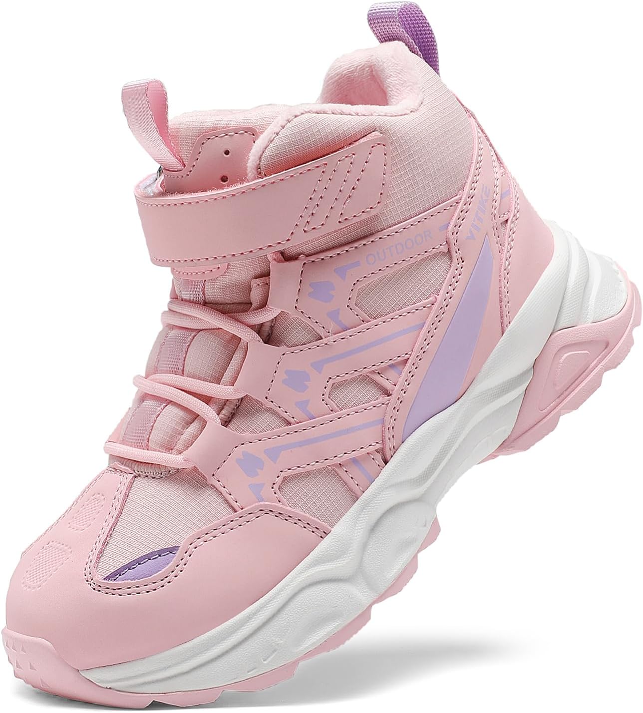 JMFCHI Kids Hiking Boots Boys Girls Outdoor Walking Climbing Sneaker Comfortable Non-slip Snow Shoes Hiker Boot Antiskid Steel Buckle Sole