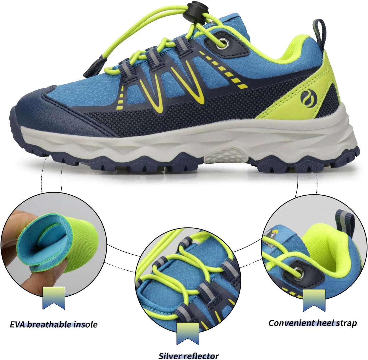 Kids Boys Girls Running Shoes Waterproof Non-Slip Breathable Low-Top Outdoor Hiking Walking Sneakers (Little/Big Kids)
