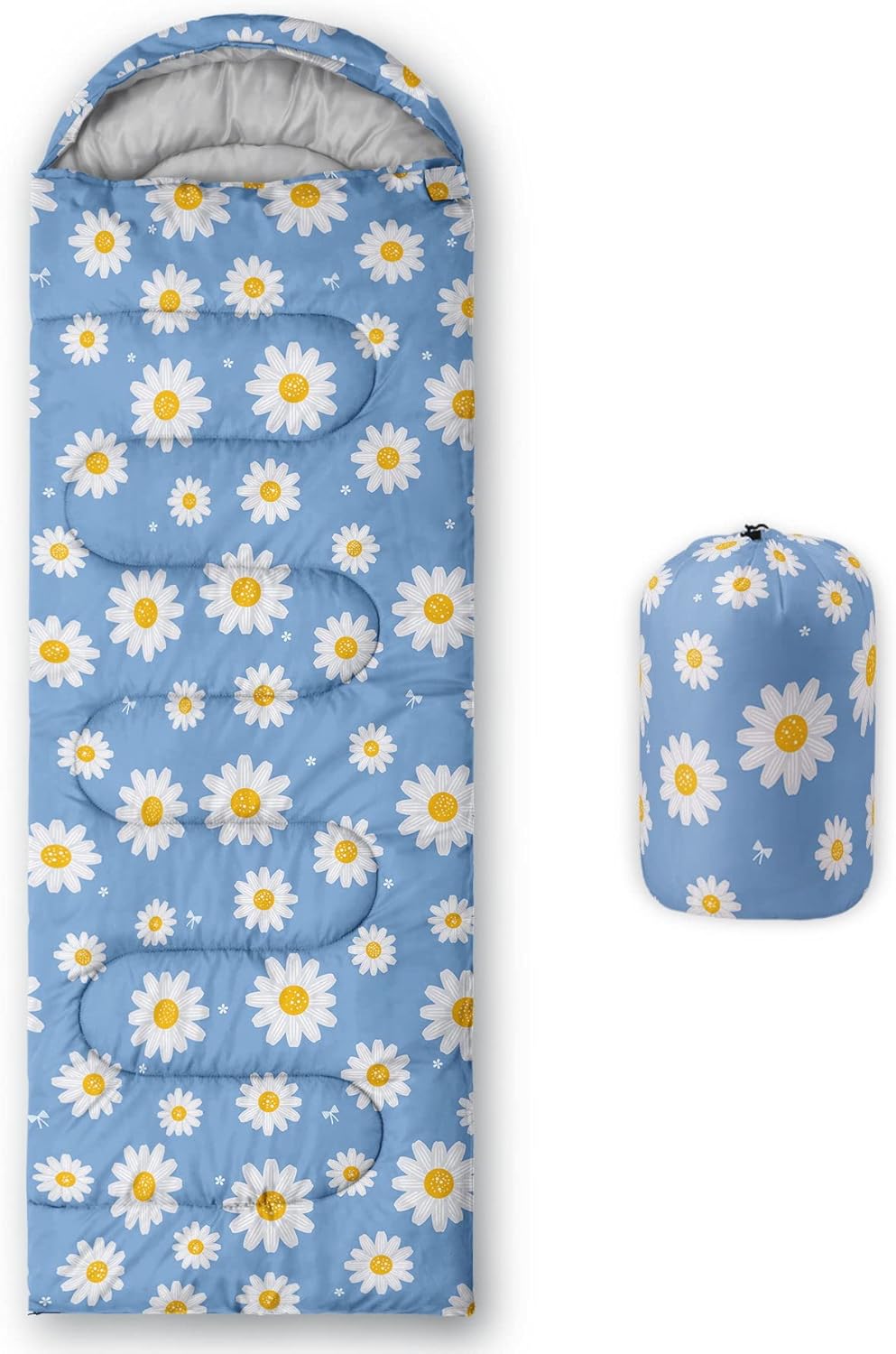 Kids Sleeping Bag for Boys Girls,Rocket Moon Print-Lightweight Warm Portable Outdoor Indoor-Waterproof Cold Weather Resistant Sleeping Bag for Camping Hiking