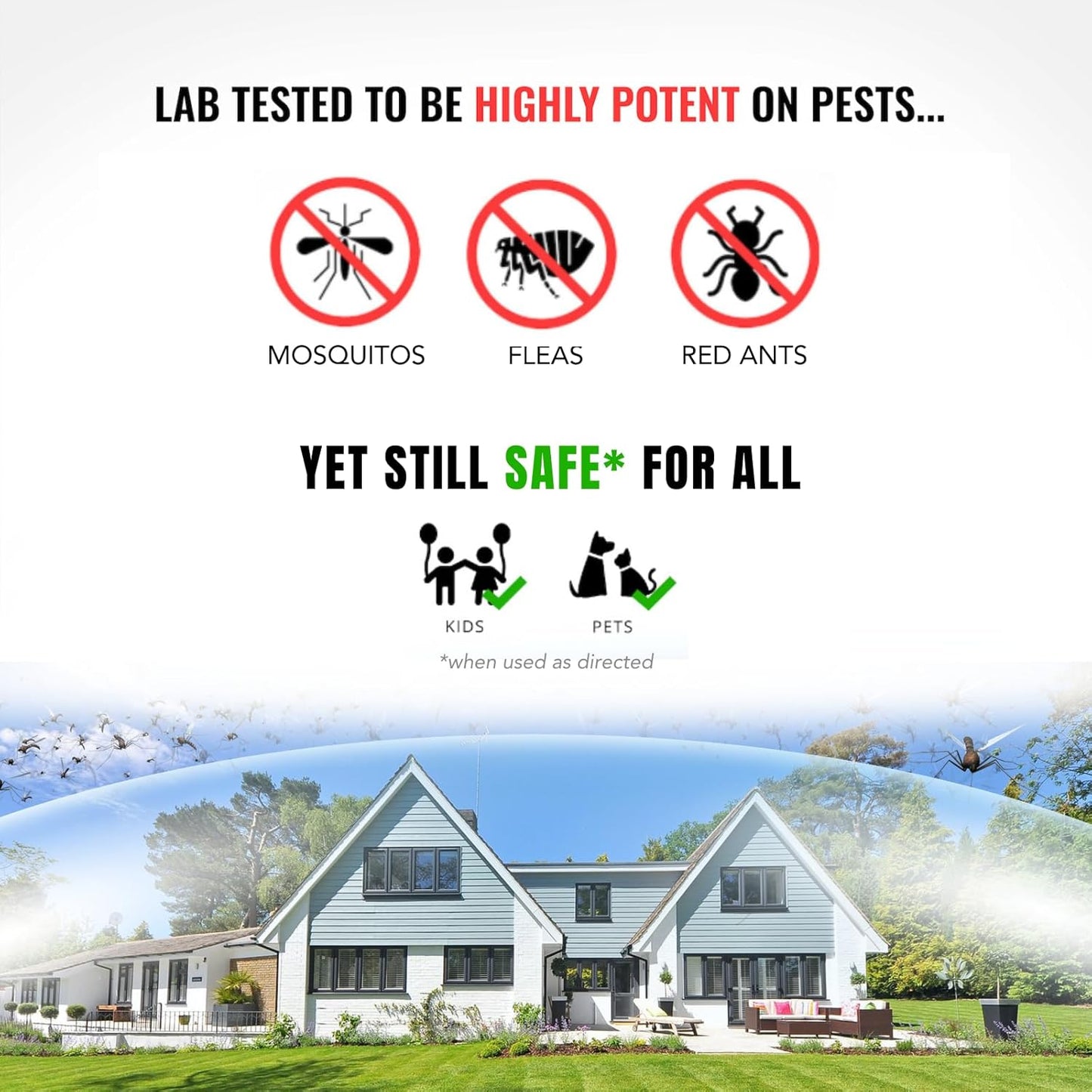 Mosquito Magician Ready to Use Liquid Solution – Kills Mosquitoes, Fleas & Fire Ants – Use with Mosquito Foggers, Sprayers & Misting Systems – Pet & Yard Safe for Lawns, Patios, Outdoors, 2 Gallon