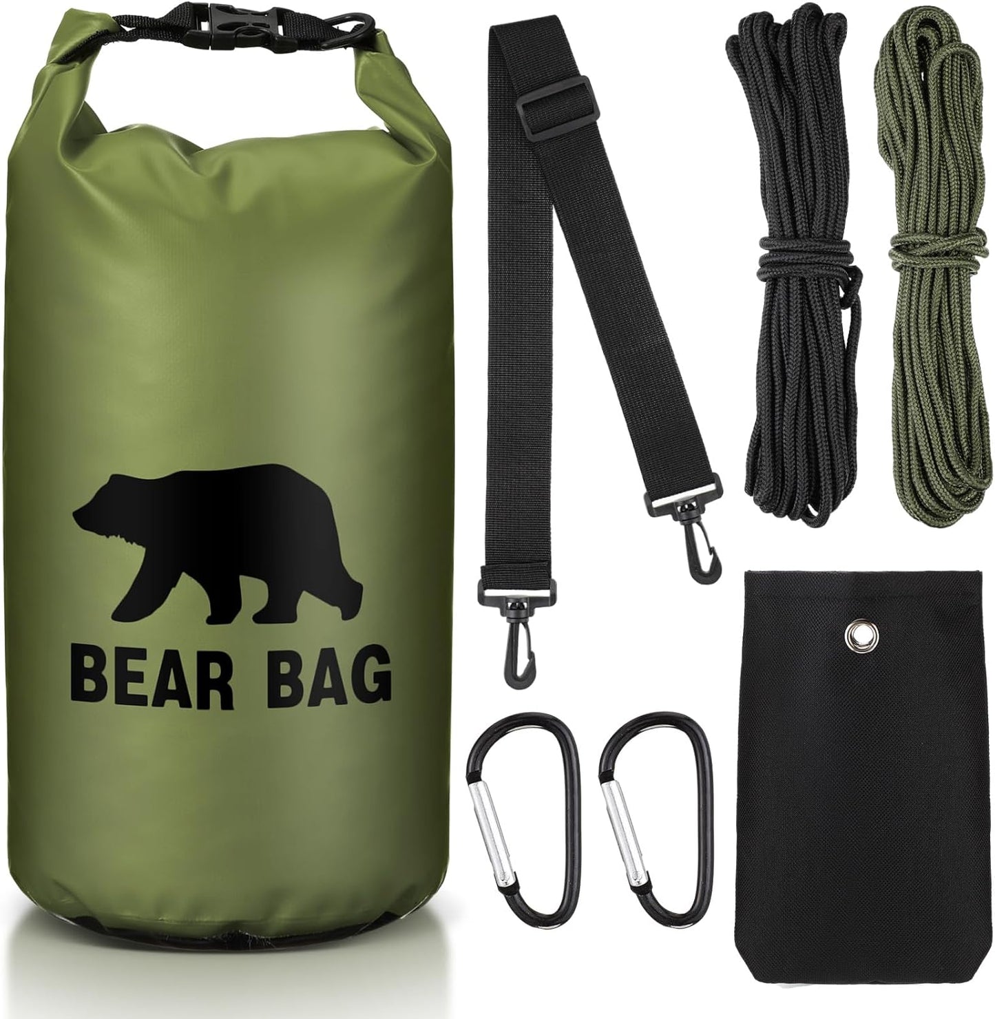 1 Set Bear Food Bag for Camping Ultralight Food Hanging System Includes Waterproof Bear Bag, Nylon Ropes, Hooks for Camping Backpacking