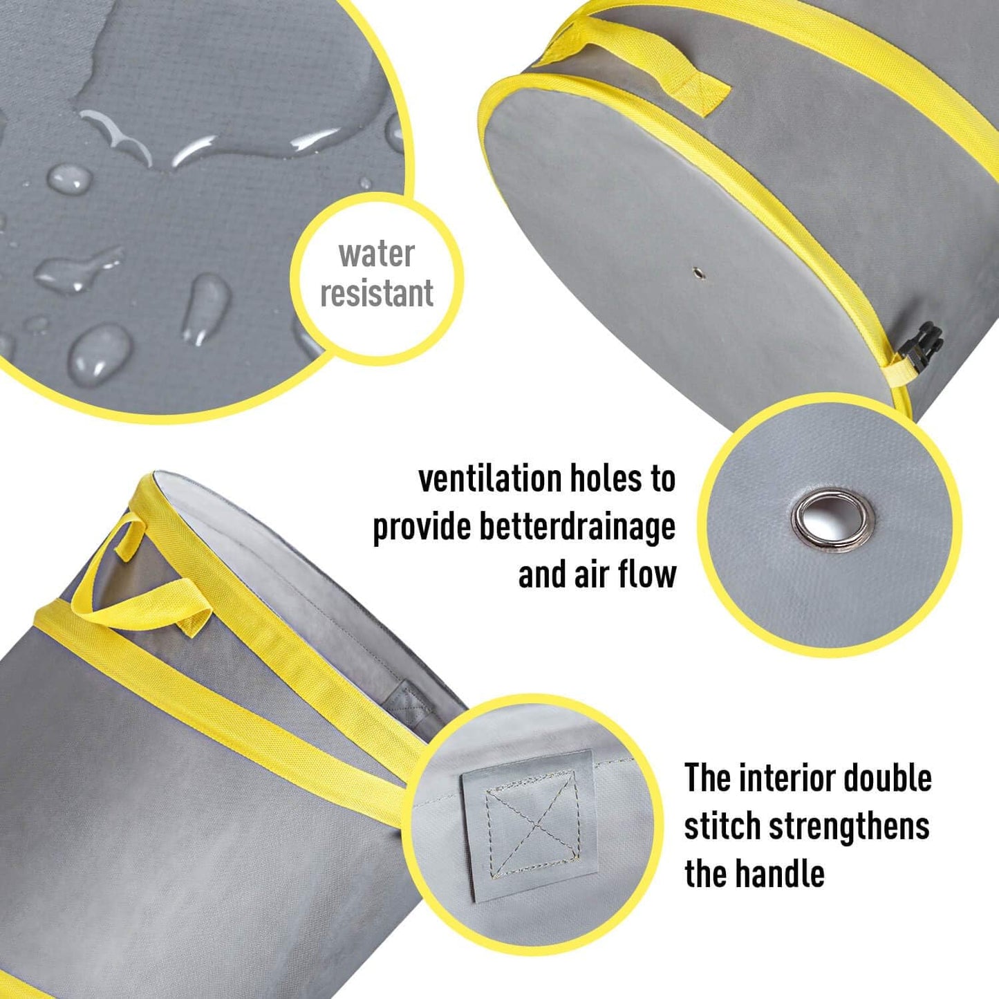 Jardineer Collapsible Trash Can for Camping Parties, Reusable Yard Waste Bags, Pop Up Garden Bag with a Drainage Hole(30 Gallon)