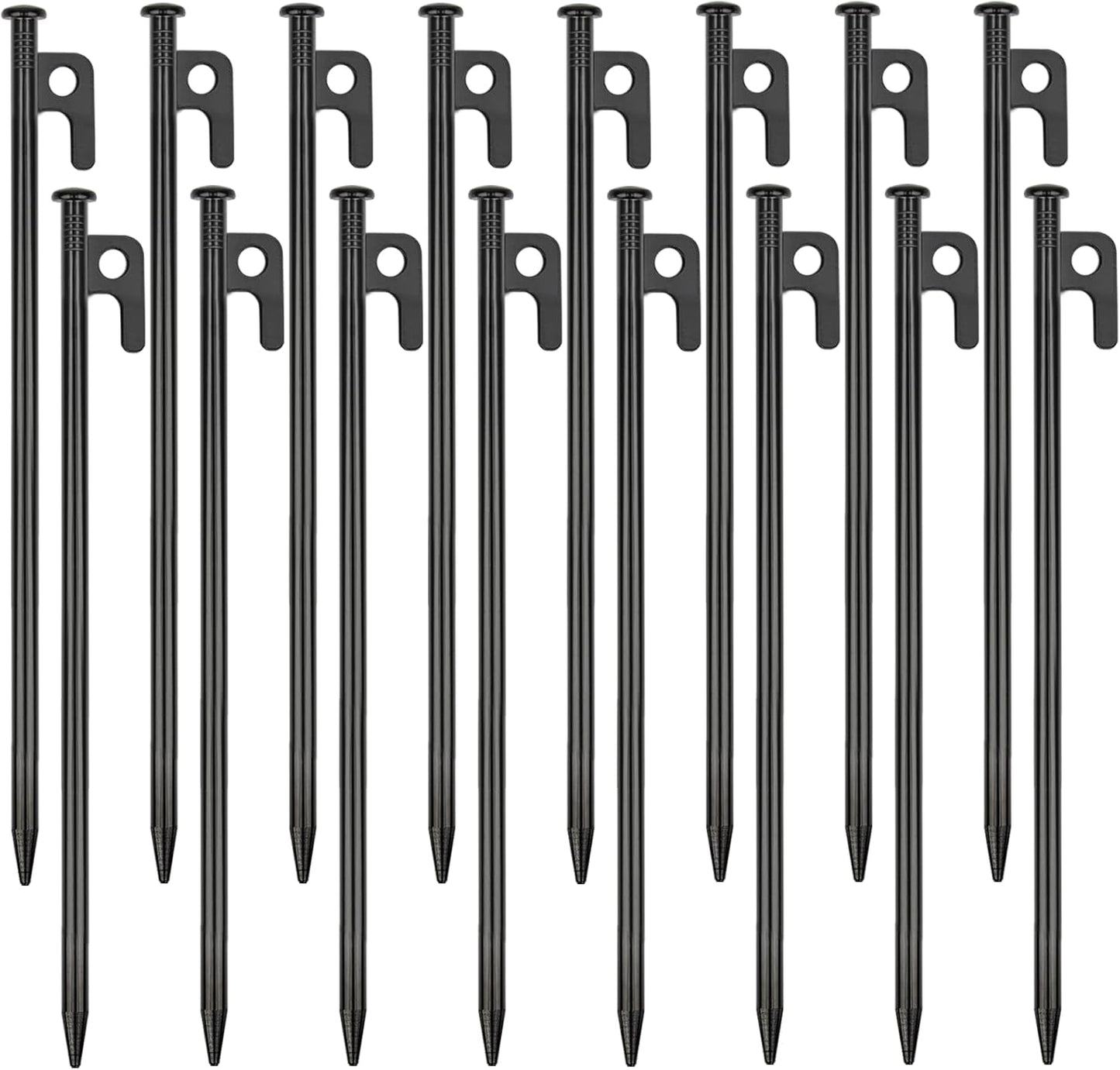 16 Pack Tent Stakes Heavy Duty Metal Tent Pegs for Camping Steel Tent Stakes 12 inch Unbreakable and Inflexible