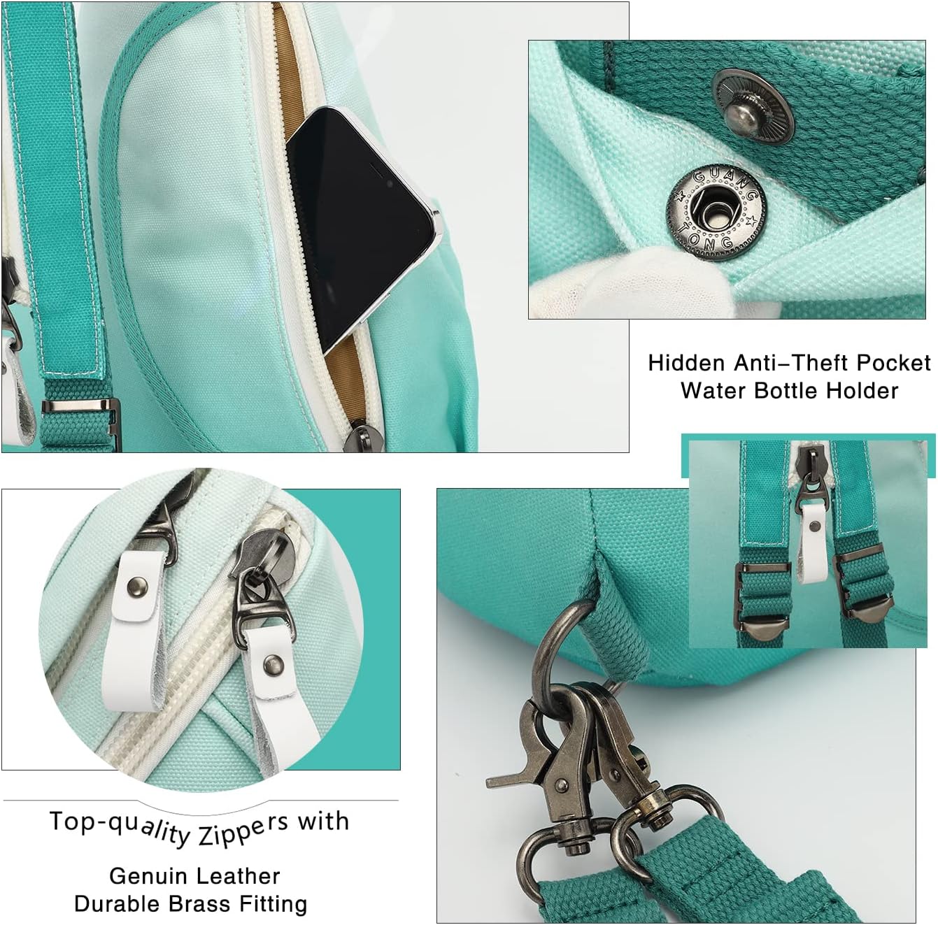 KL928 Canvas Sling Bag - Small Crossbody Backpack Shoulder Casual Daypack Rucksack for Men Women(Large Version)